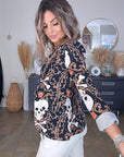 Veste cintrée à imprimé skull - 𝐌𝐚𝐫𝐢𝐧𝐚𝟒𝟒𝐟𝐚𝐦𝐢𝐥𝐲