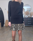 Robe noire maille pull à superposition léopard - 𝐌𝐚𝐫𝐢𝐧𝐚𝟒𝟒𝐟𝐚𝐦𝐢𝐥𝐲