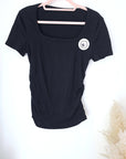 T-shirt noir à maille côtelée - 𝐌𝐚𝐫𝐢𝐧𝐚𝟒𝟒𝐟𝐚𝐦𝐢𝐥𝐲