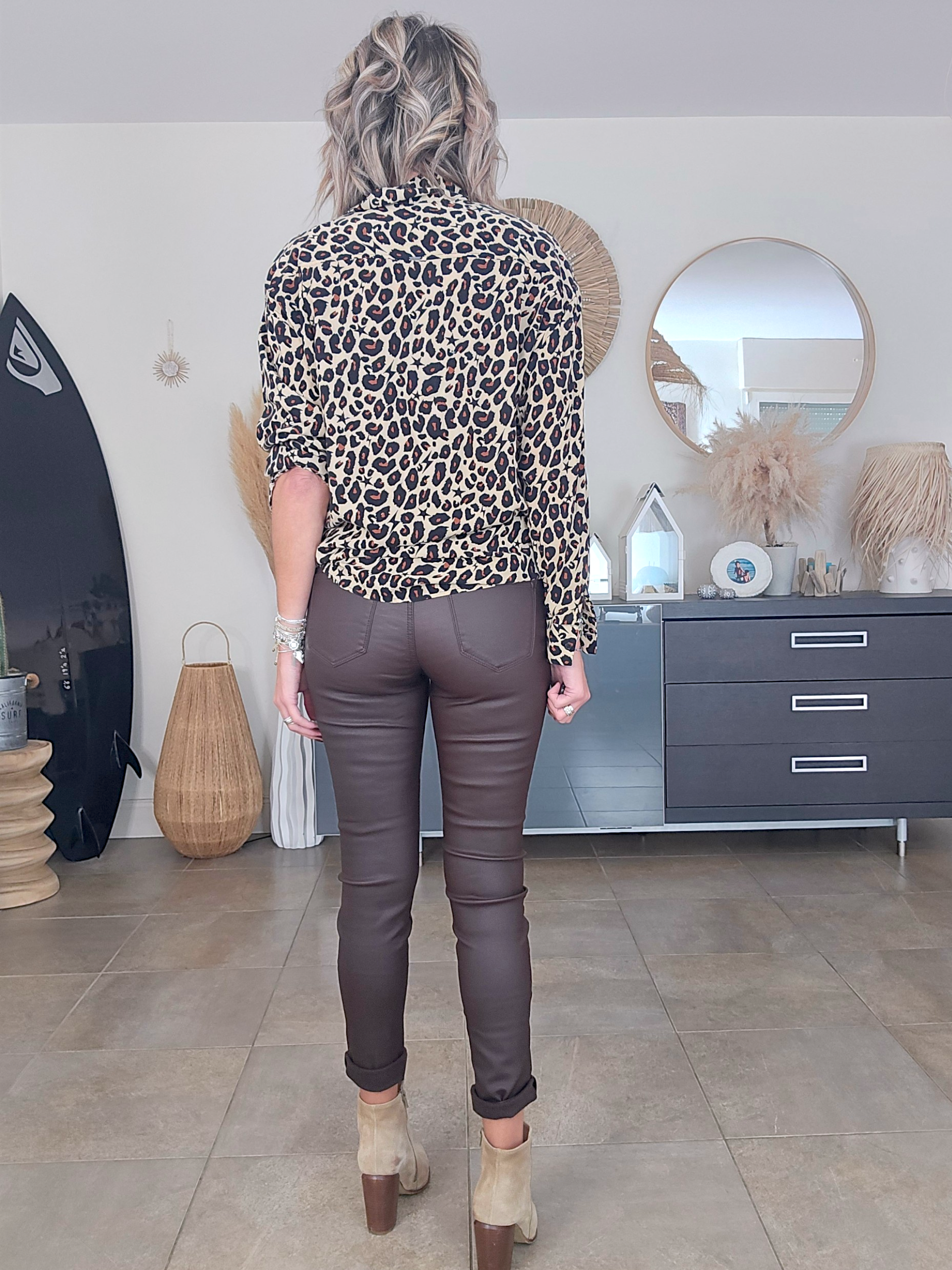 Pantalon huilé marron avec sa ceinture - 𝐌𝐚𝐫𝐢𝐧𝐚𝟒𝟒𝐟𝐚𝐦𝐢𝐥𝐲