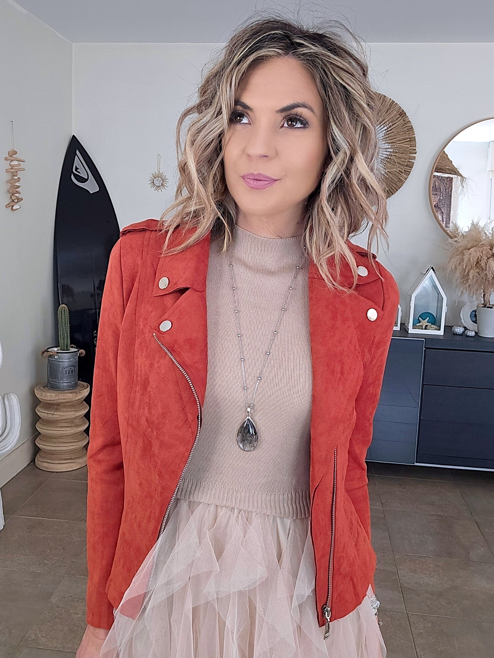 Perfecto suédine brique - 𝐌𝐚𝐫𝐢𝐧𝐚𝟒𝟒𝐟𝐚𝐦𝐢𝐥𝐲