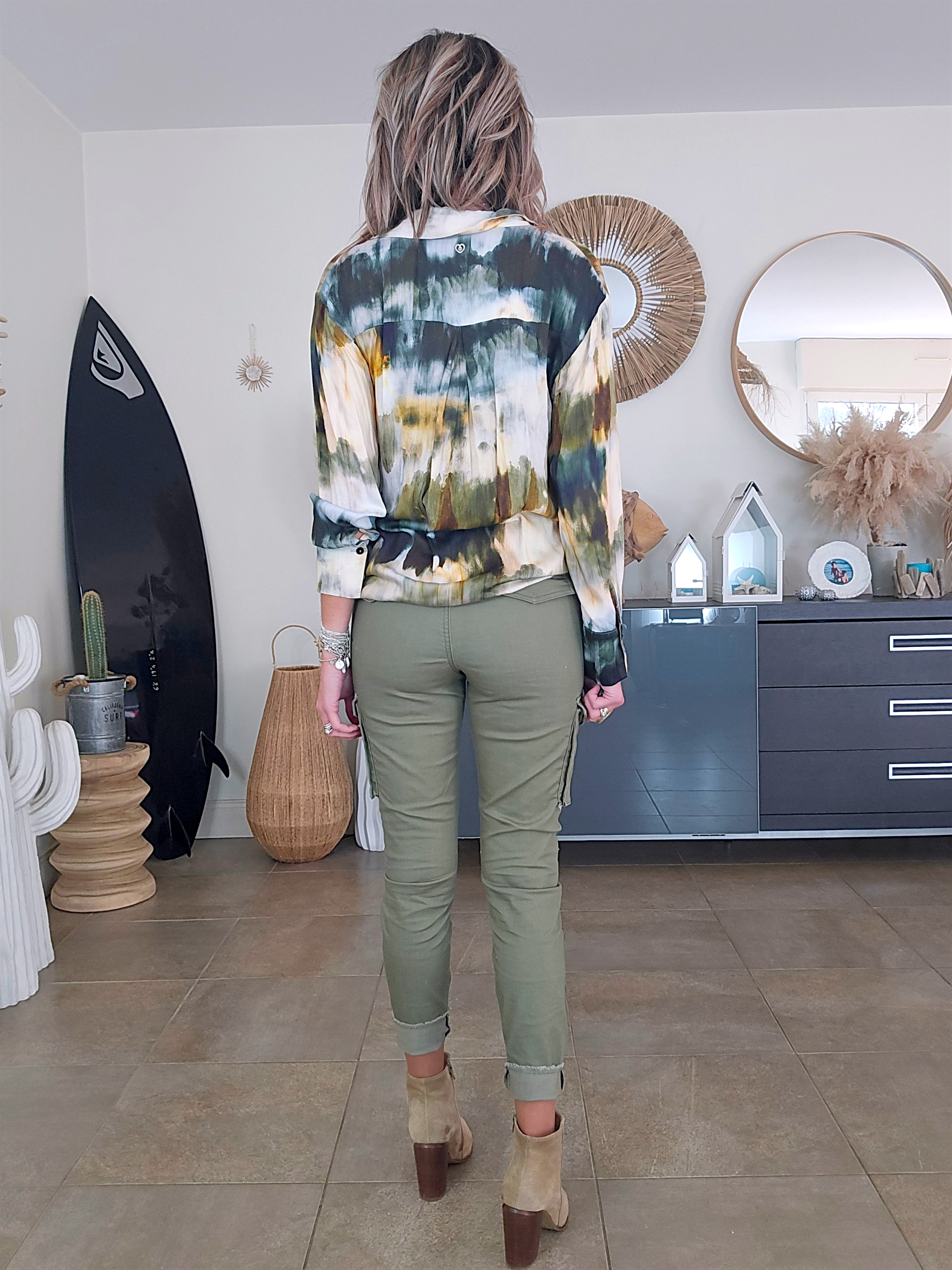 Chemise tie and dye kaki et jaune - 𝐌𝐚𝐫𝐢𝐧𝐚𝟒𝟒𝐟𝐚𝐦𝐢𝐥𝐲