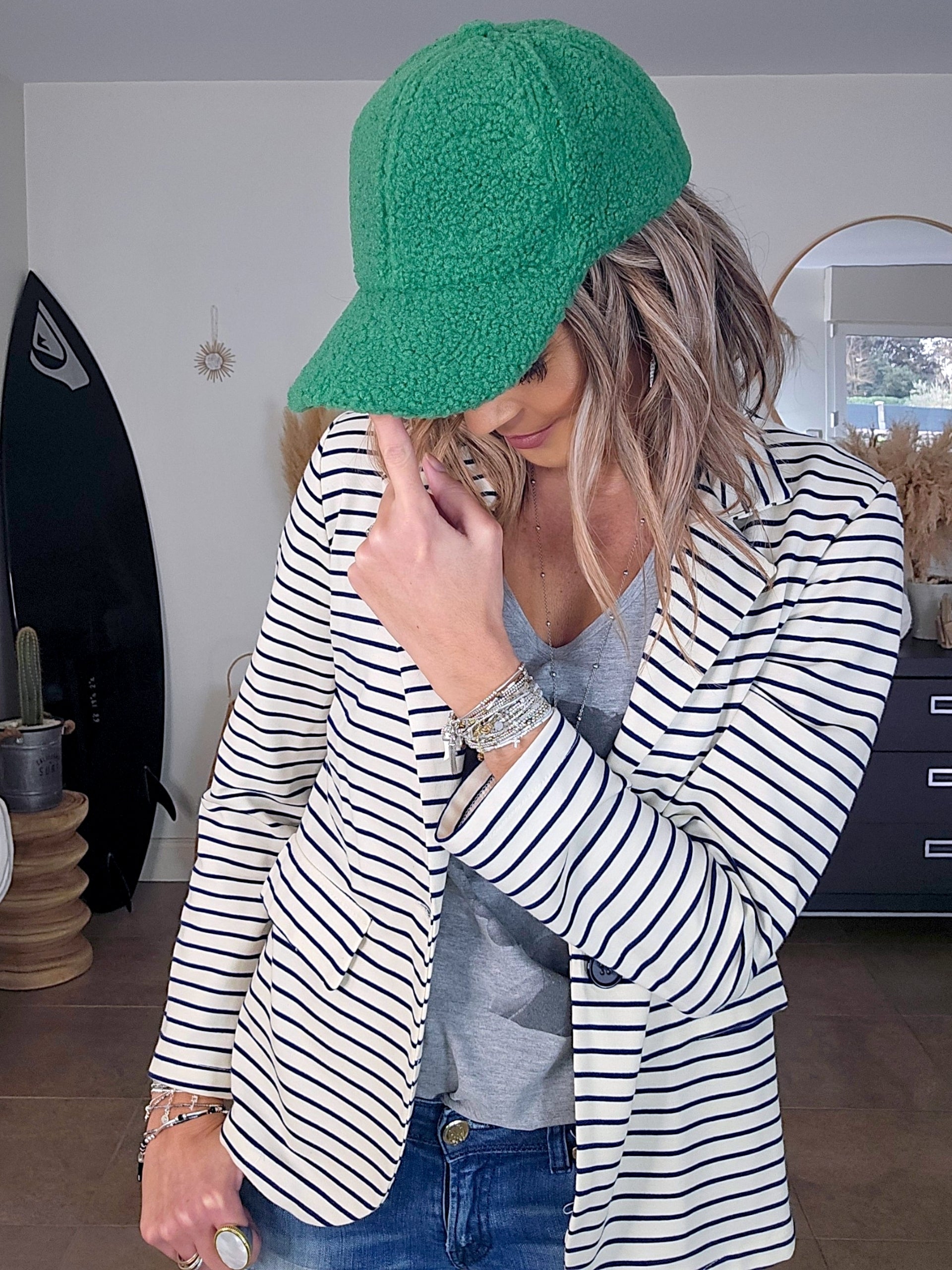 Casquette bouclette verte - 𝐌𝐚𝐫𝐢𝐧𝐚𝟒𝟒𝐟𝐚𝐦𝐢𝐥𝐲