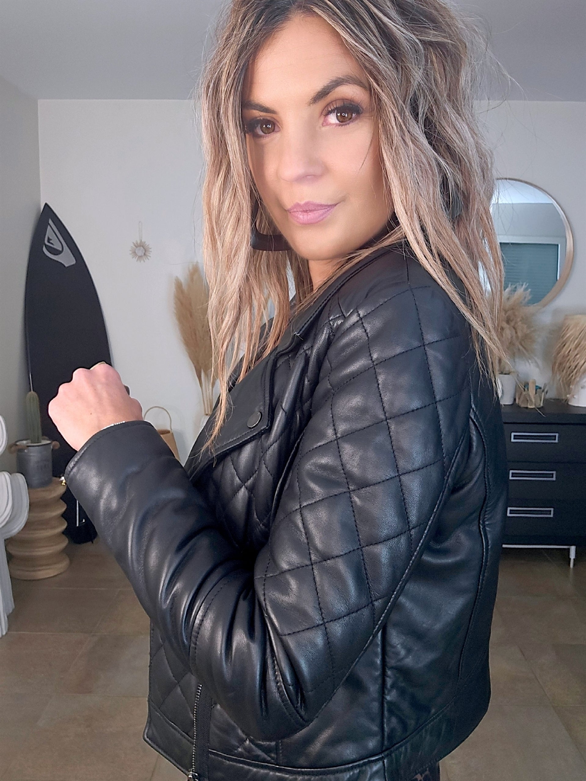 Perfecto noir matelassé 100% cuir - 𝐌𝐚𝐫𝐢𝐧𝐚𝟒𝟒𝐟𝐚𝐦𝐢𝐥𝐲