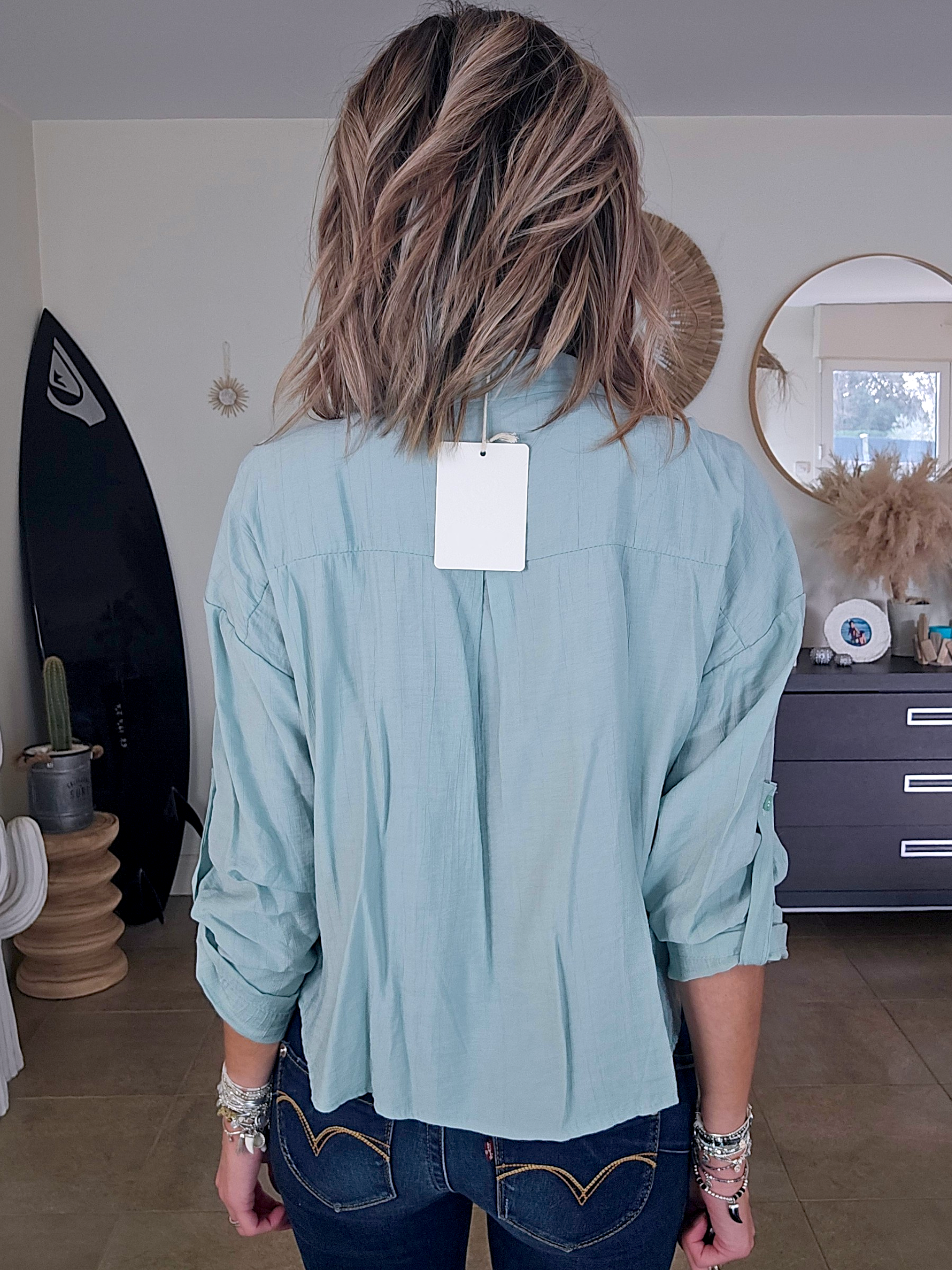 Chemise souple vert d'eau - 𝐌𝐚𝐫𝐢𝐧𝐚𝟒𝟒𝐟𝐚𝐦𝐢𝐥𝐲