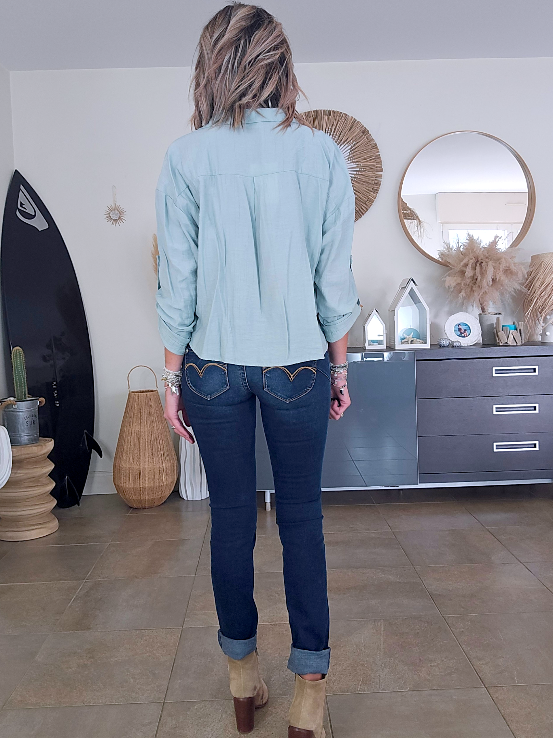 Chemise souple vert d'eau - 𝐌𝐚𝐫𝐢𝐧𝐚𝟒𝟒𝐟𝐚𝐦𝐢𝐥𝐲