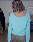 Pull double sens vert d'eau menthe - 𝐌𝐚𝐫𝐢𝐧𝐚𝟒𝟒𝐟𝐚𝐦𝐢𝐥𝐲