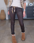 Pantalon huilé marron avec sa ceinture - 𝐌𝐚𝐫𝐢𝐧𝐚𝟒𝟒𝐟𝐚𝐦𝐢𝐥𝐲