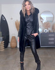 Chemise noire 100% cuir agneau