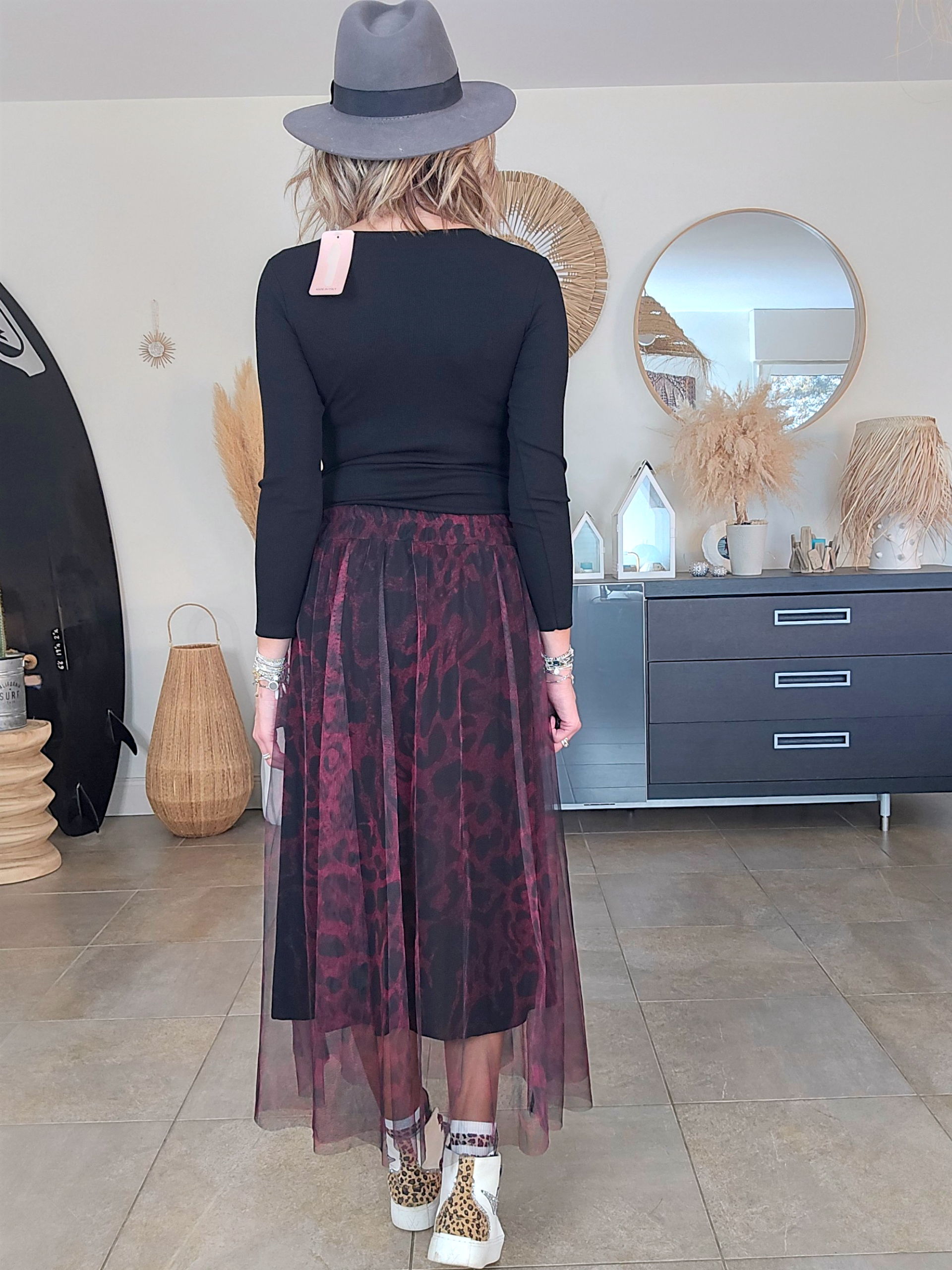 Jupe aubergine imprimé léopard - 𝐌𝐚𝐫𝐢𝐧𝐚𝟒𝟒𝐟𝐚𝐦𝐢𝐥𝐲