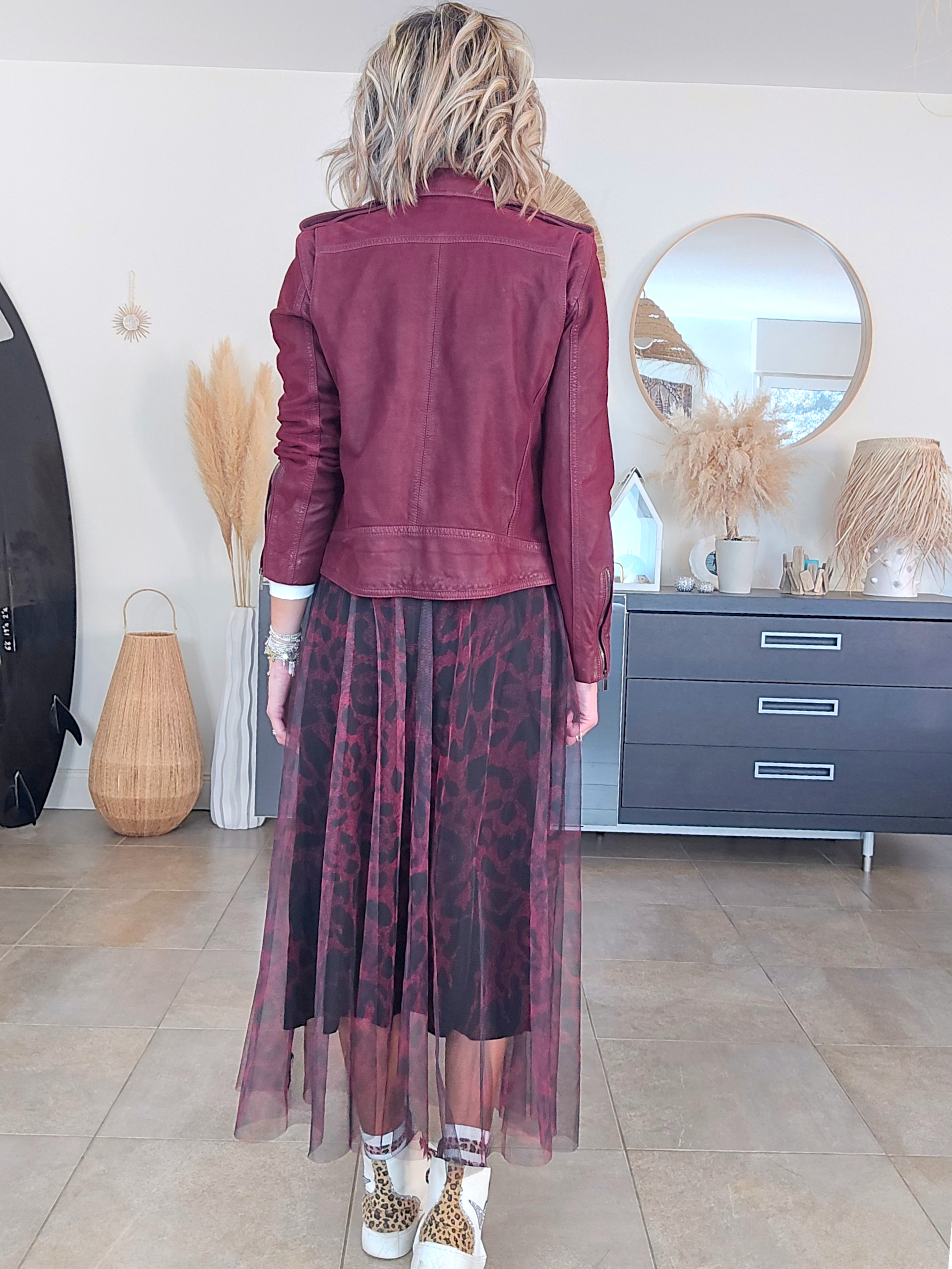 Perfecto aubergine 100% cuir - 𝐌𝐚𝐫𝐢𝐧𝐚𝟒𝟒𝐟𝐚𝐦𝐢𝐥𝐲