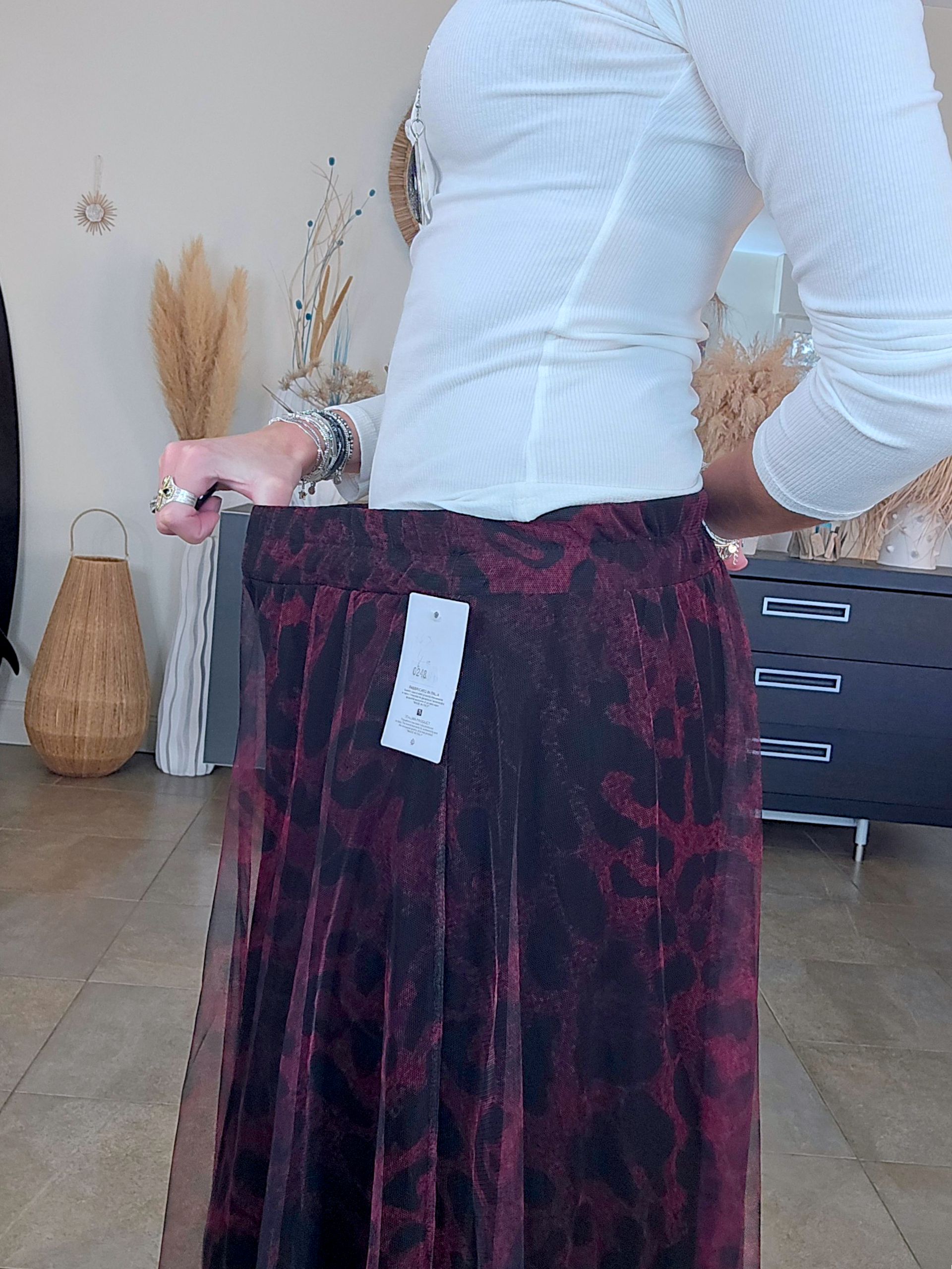 Jupe aubergine imprimé léopard - 𝐌𝐚𝐫𝐢𝐧𝐚𝟒𝟒𝐟𝐚𝐦𝐢𝐥𝐲