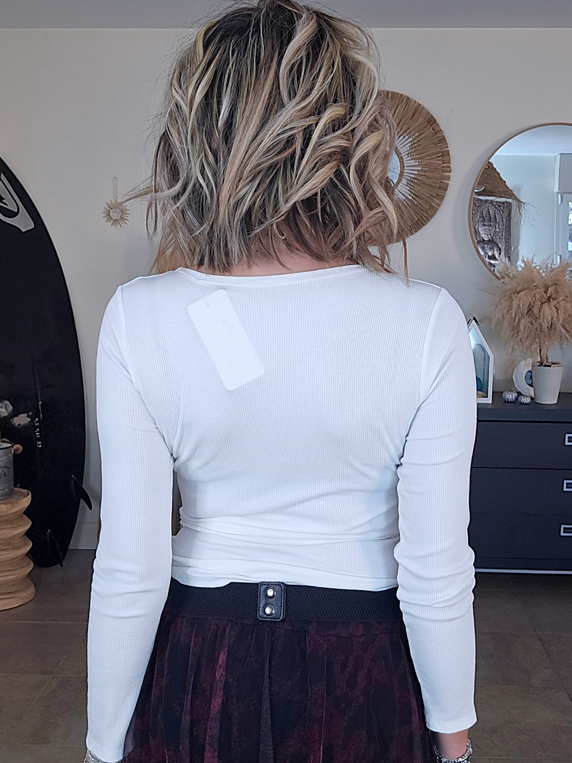 T-shirt côtelé blanc - 𝐌𝐚𝐫𝐢𝐧𝐚𝟒𝟒𝐟𝐚𝐦𝐢𝐥𝐲
