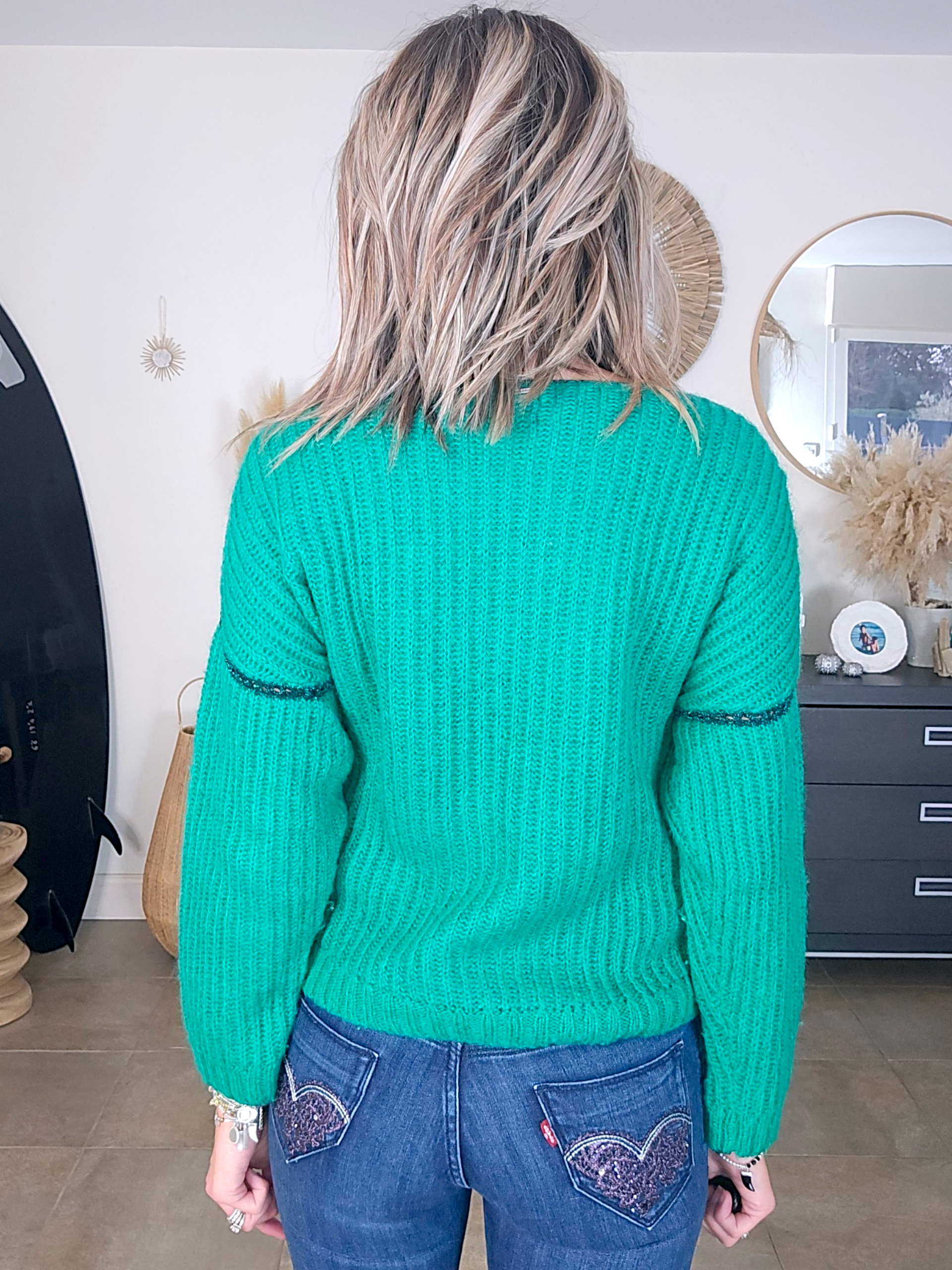 Pull vert à maille douce et chaude - 𝐌𝐚𝐫𝐢𝐧𝐚𝟒𝟒𝐟𝐚𝐦𝐢𝐥𝐲