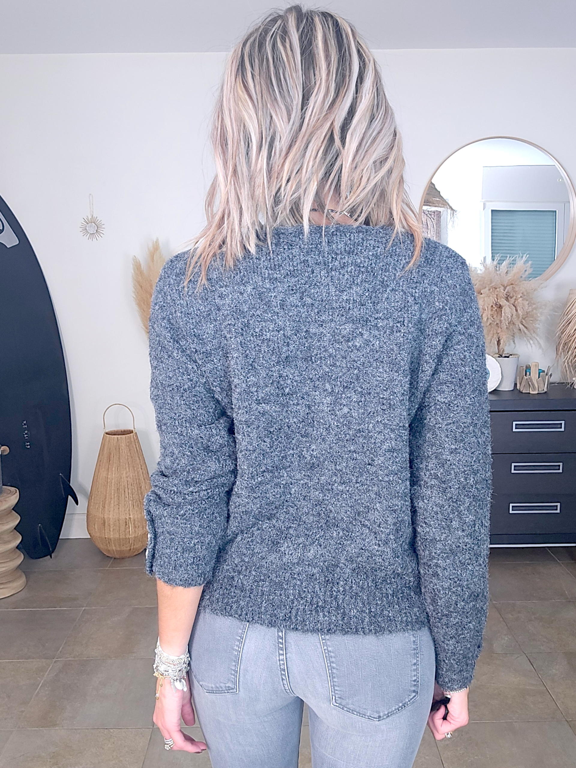Pull gris anthracite à maille douce et chaude - 𝐌𝐚𝐫𝐢𝐧𝐚𝟒𝟒𝐟𝐚𝐦𝐢𝐥𝐲