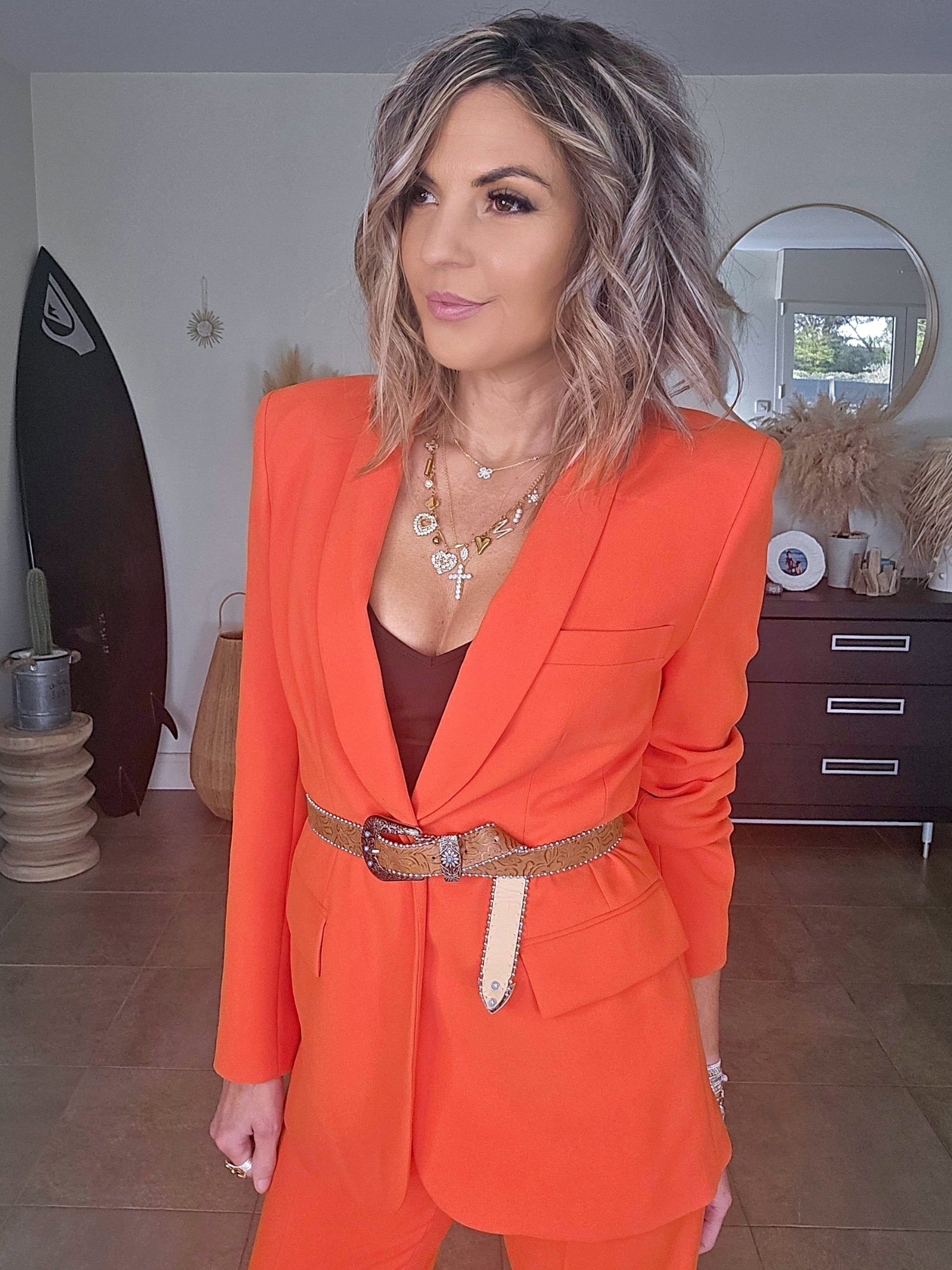 Veste chic orange - 𝐌𝐚𝐫𝐢𝐧𝐚𝟒𝟒𝐟𝐚𝐦𝐢𝐥𝐲