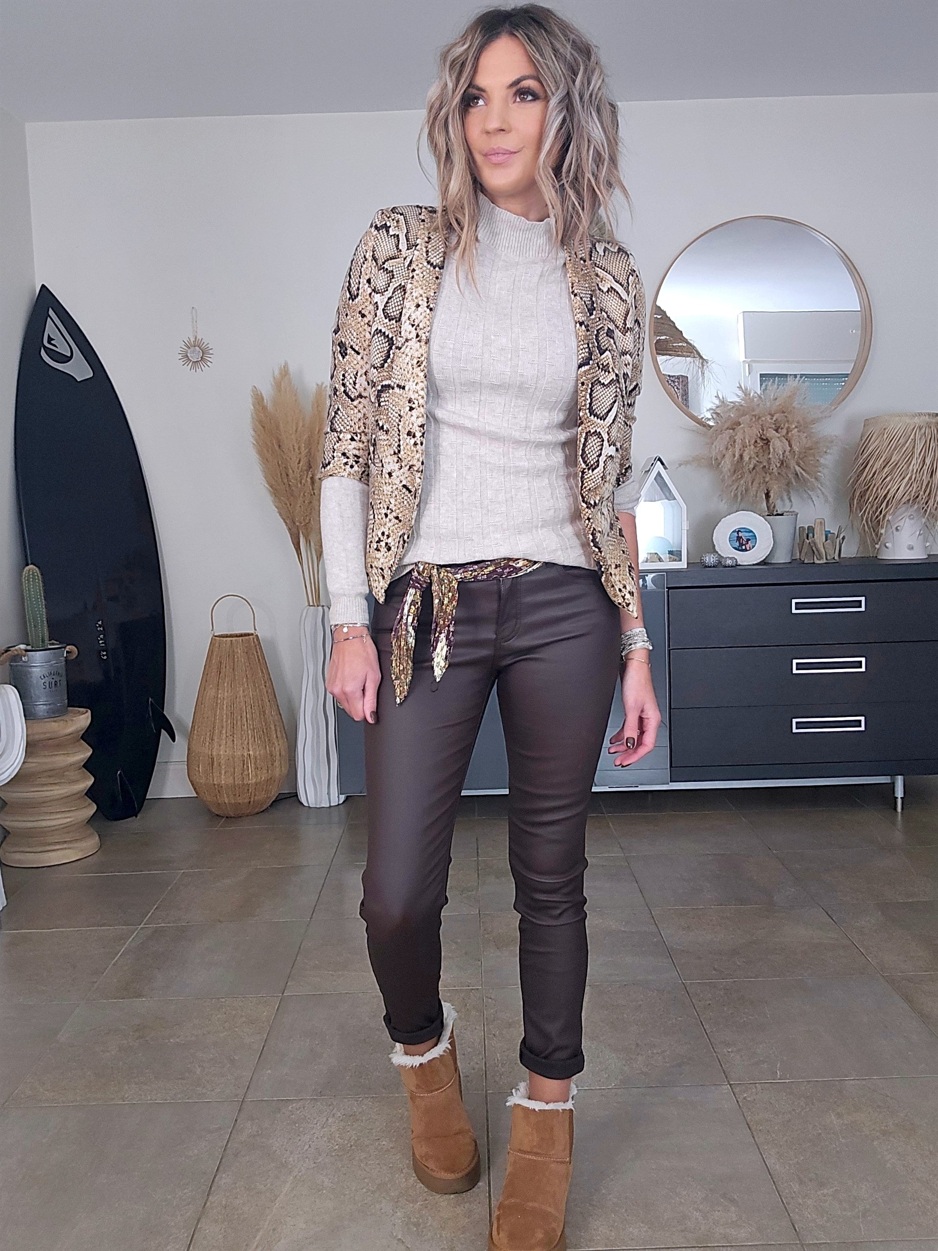 Veste cintrée à imprimé python maille sweat - 𝐌𝐚𝐫𝐢𝐧𝐚𝟒𝟒𝐟𝐚𝐦𝐢𝐥𝐲