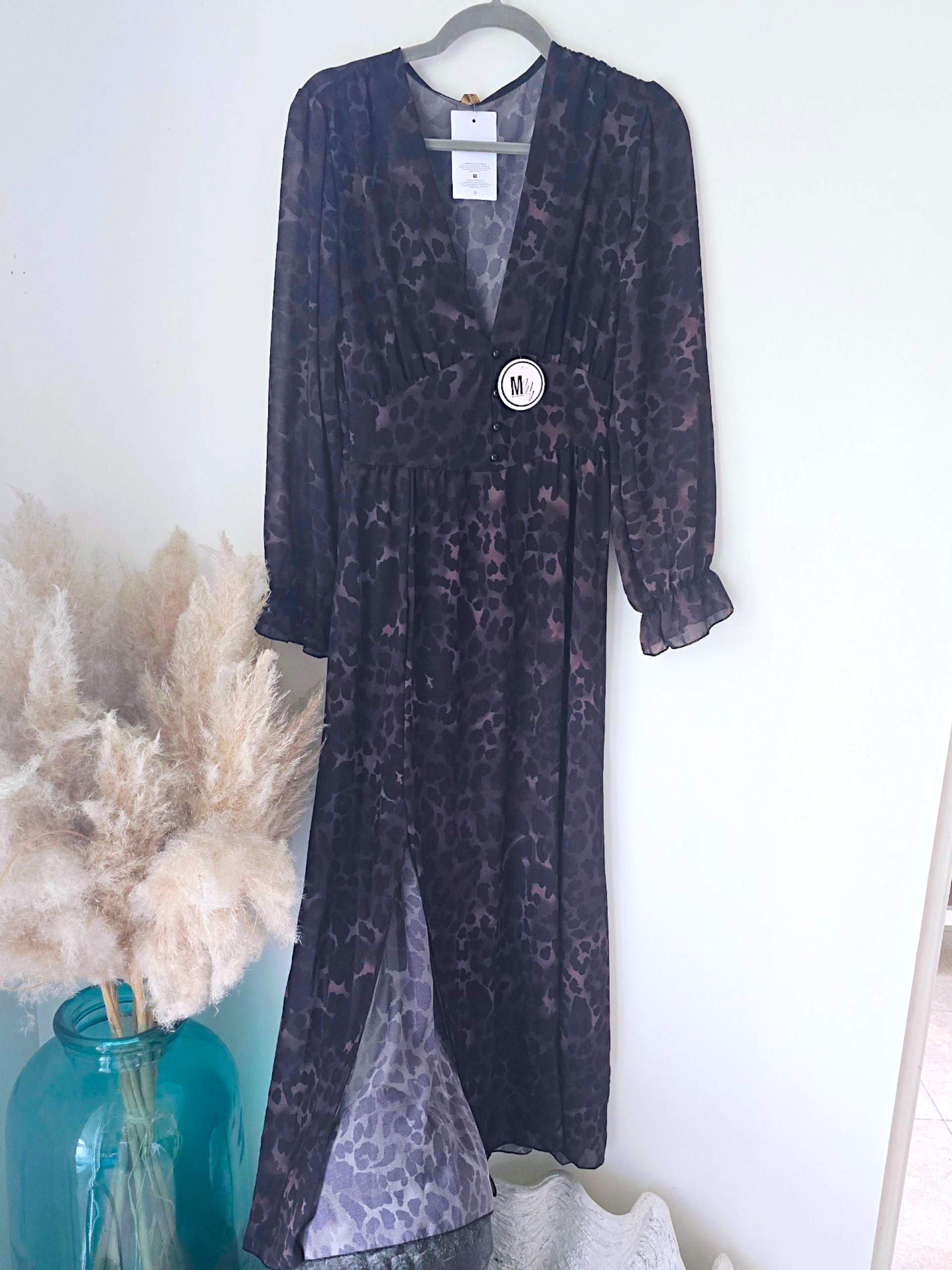 Robe longue marron à imprimé léopard - 𝐌𝐚𝐫𝐢𝐧𝐚𝟒𝟒𝐟𝐚𝐦𝐢𝐥𝐲