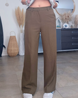 Pantalon chic palazzo kaki / marron - 𝐌𝐚𝐫𝐢𝐧𝐚𝟒𝟒𝐟𝐚𝐦𝐢𝐥𝐲