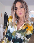 Chemise tie and dye kaki et jaune - 𝐌𝐚𝐫𝐢𝐧𝐚𝟒𝟒𝐟𝐚𝐦𝐢𝐥𝐲