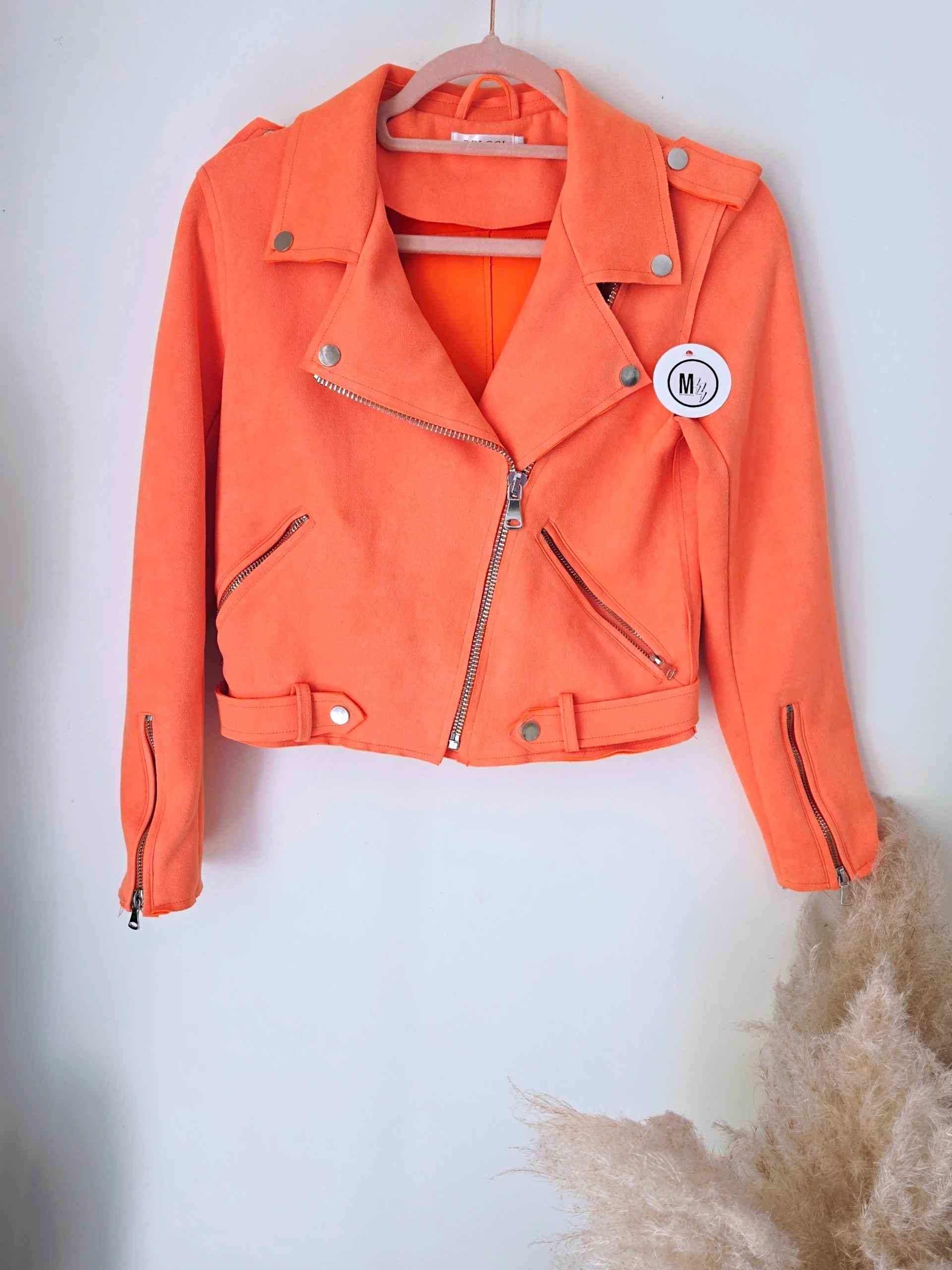 Perfecto orange fluo en suédine - 𝐌𝐚𝐫𝐢𝐧𝐚𝟒𝟒𝐟𝐚𝐦𝐢𝐥𝐲