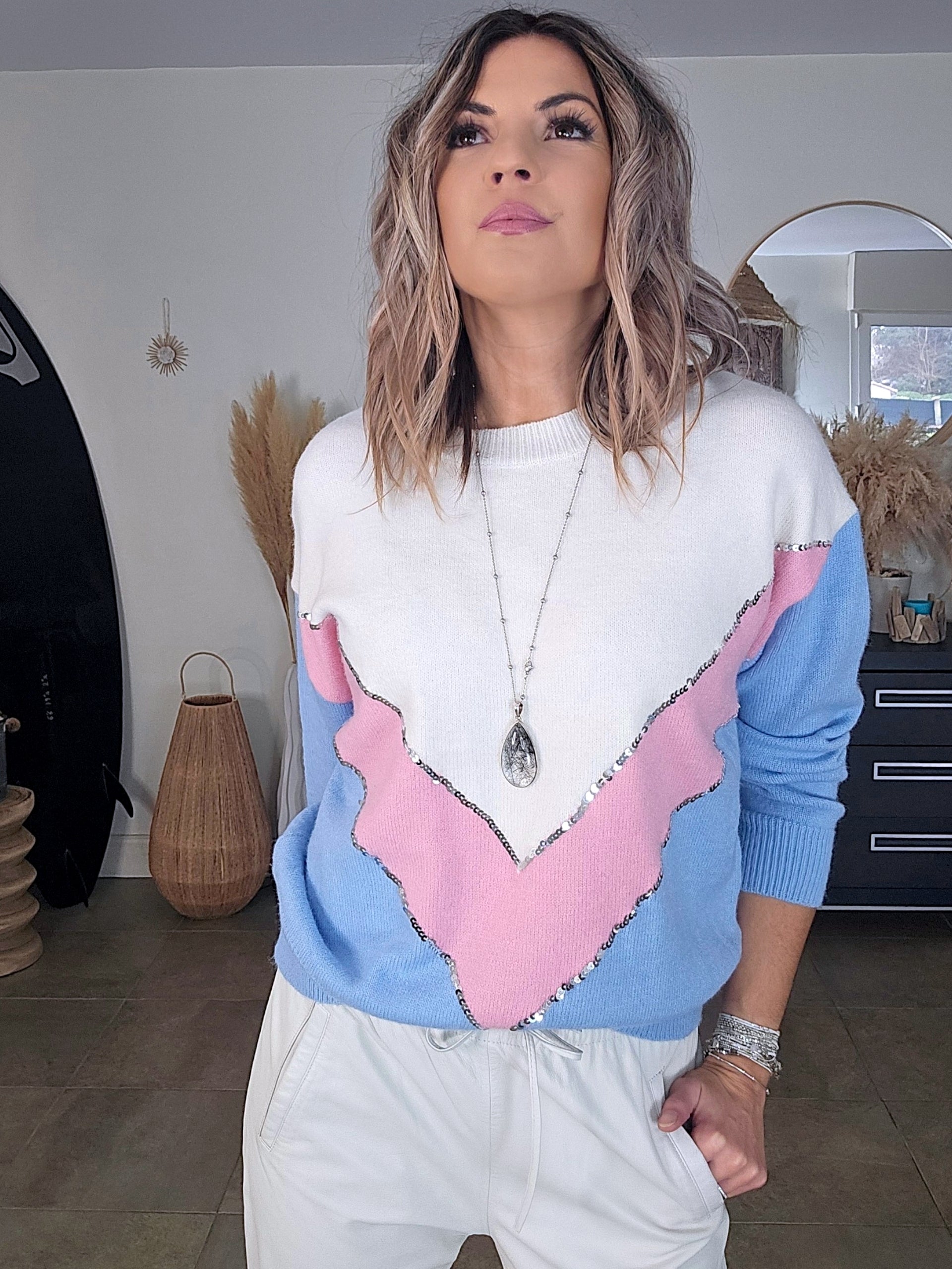 Pull vintage bleu ciel - 𝐌𝐚𝐫𝐢𝐧𝐚𝟒𝟒𝐟𝐚𝐦𝐢𝐥𝐲