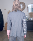 Veste à chevrons & tags + pin's skull rose - 𝐌𝐚𝐫𝐢𝐧𝐚𝟒𝟒𝐟𝐚𝐦𝐢𝐥𝐲
