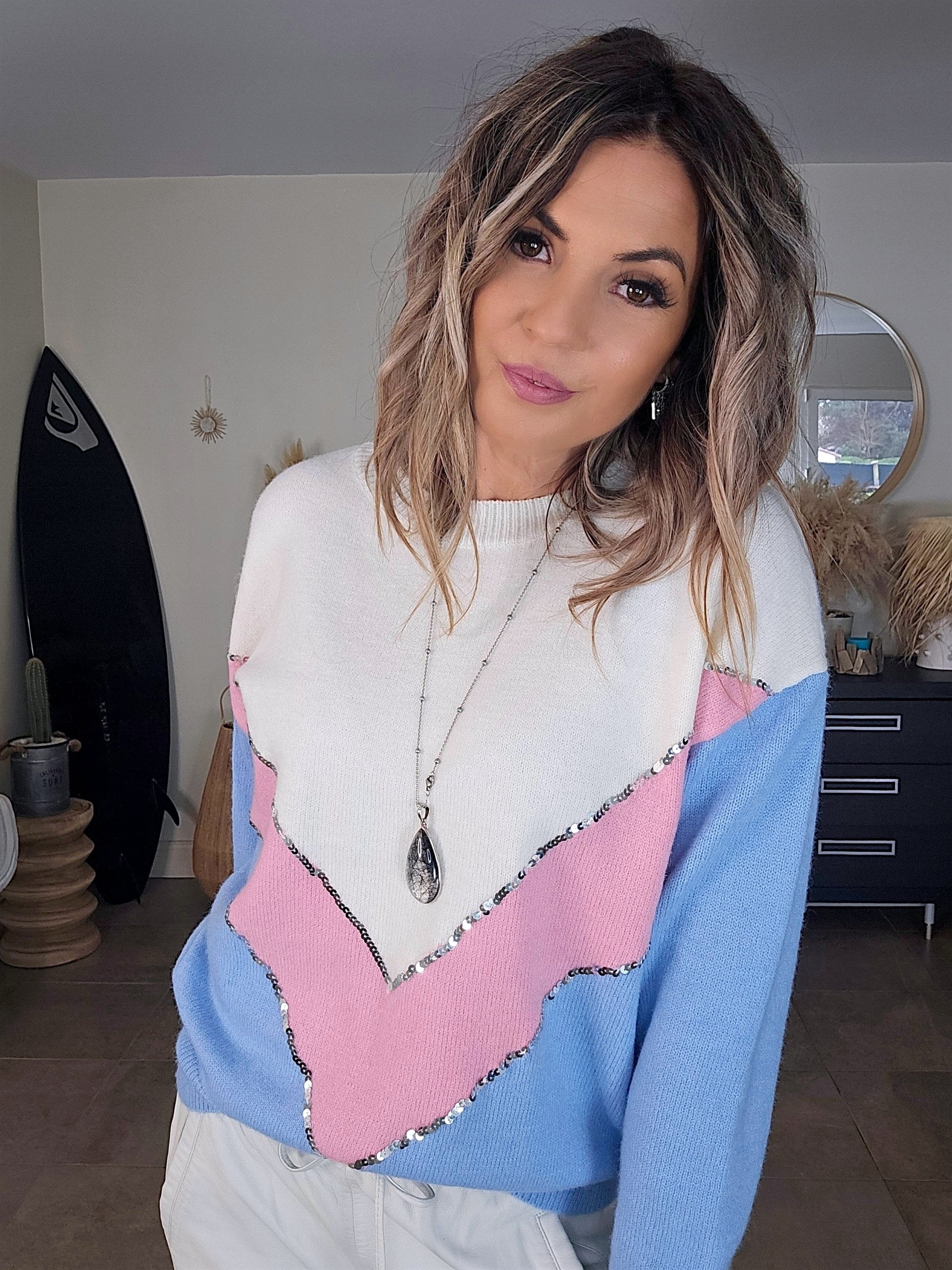 Pull vintage bleu ciel - 𝐌𝐚𝐫𝐢𝐧𝐚𝟒𝟒𝐟𝐚𝐦𝐢𝐥𝐲