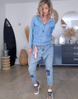 Combinaison en jean boyfriend - 𝐌𝐚𝐫𝐢𝐧𝐚𝟒𝟒𝐟𝐚𝐦𝐢𝐥𝐲
