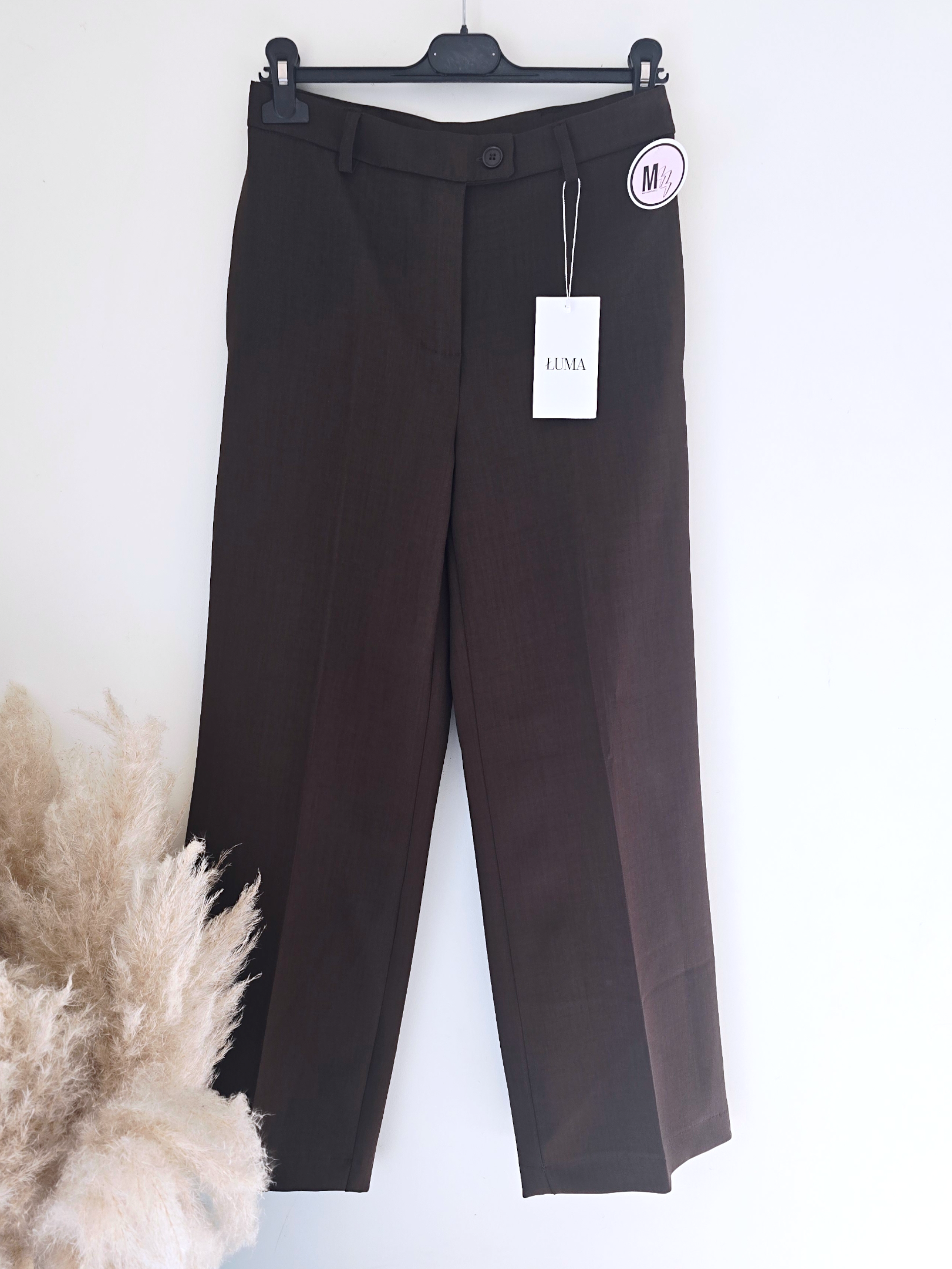Pantalon marron à jambes larges