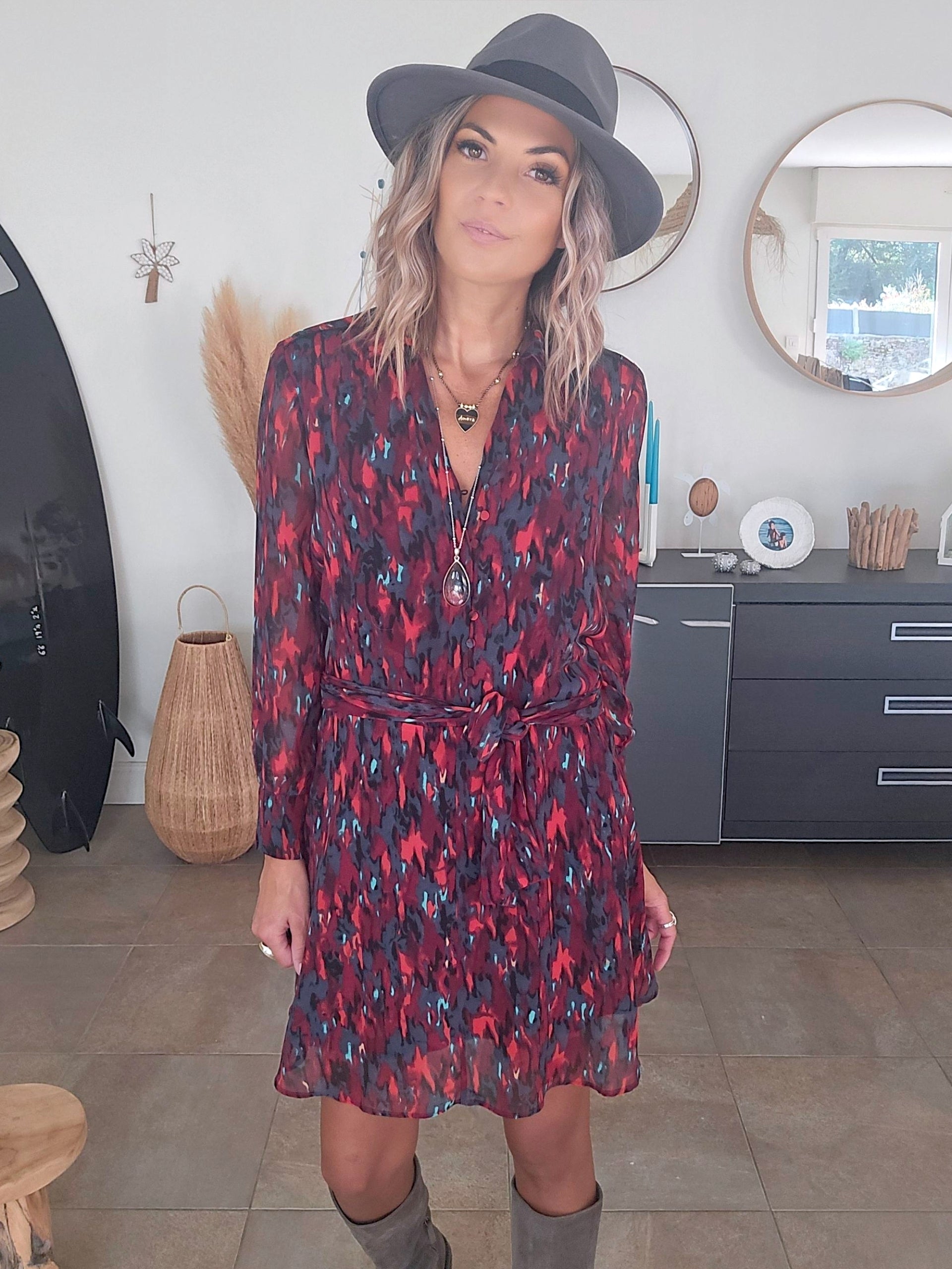 Robe bordeaux camouflage