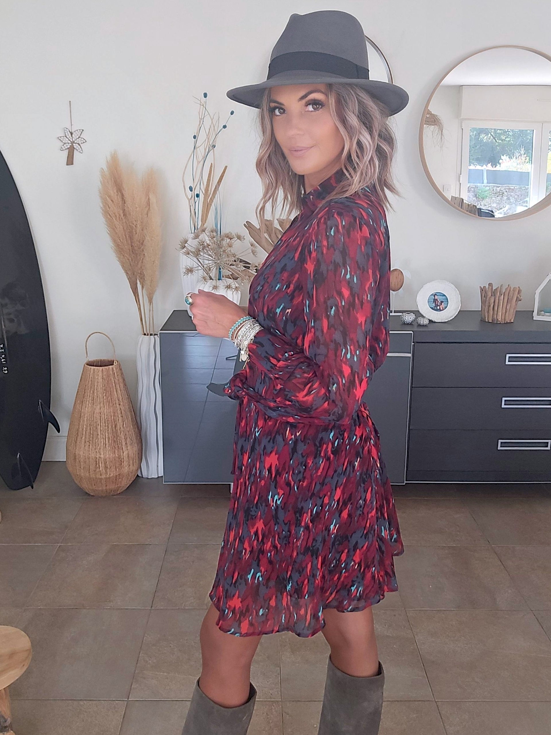 Robe bordeaux camouflage