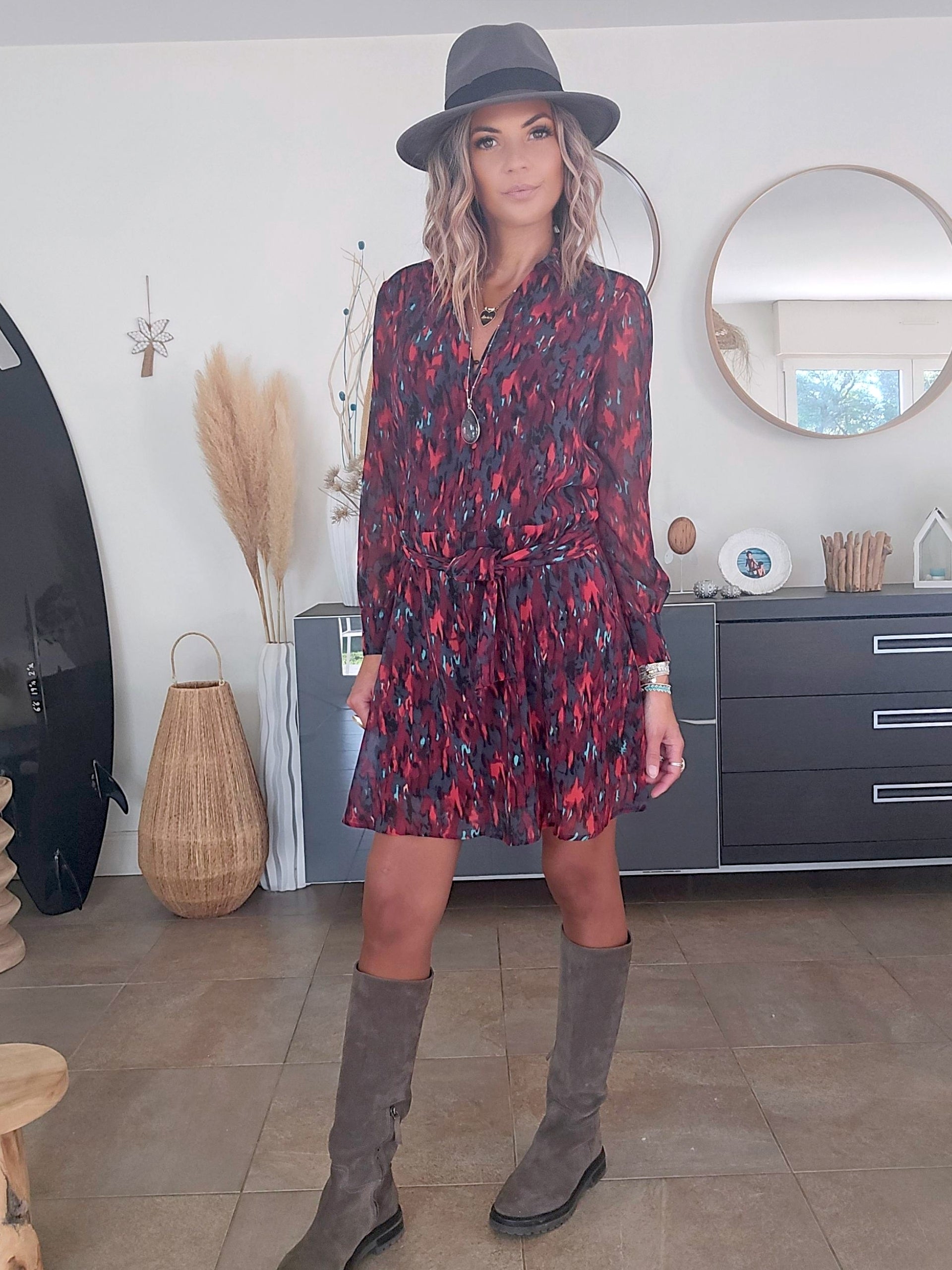 Robe bordeaux camouflage