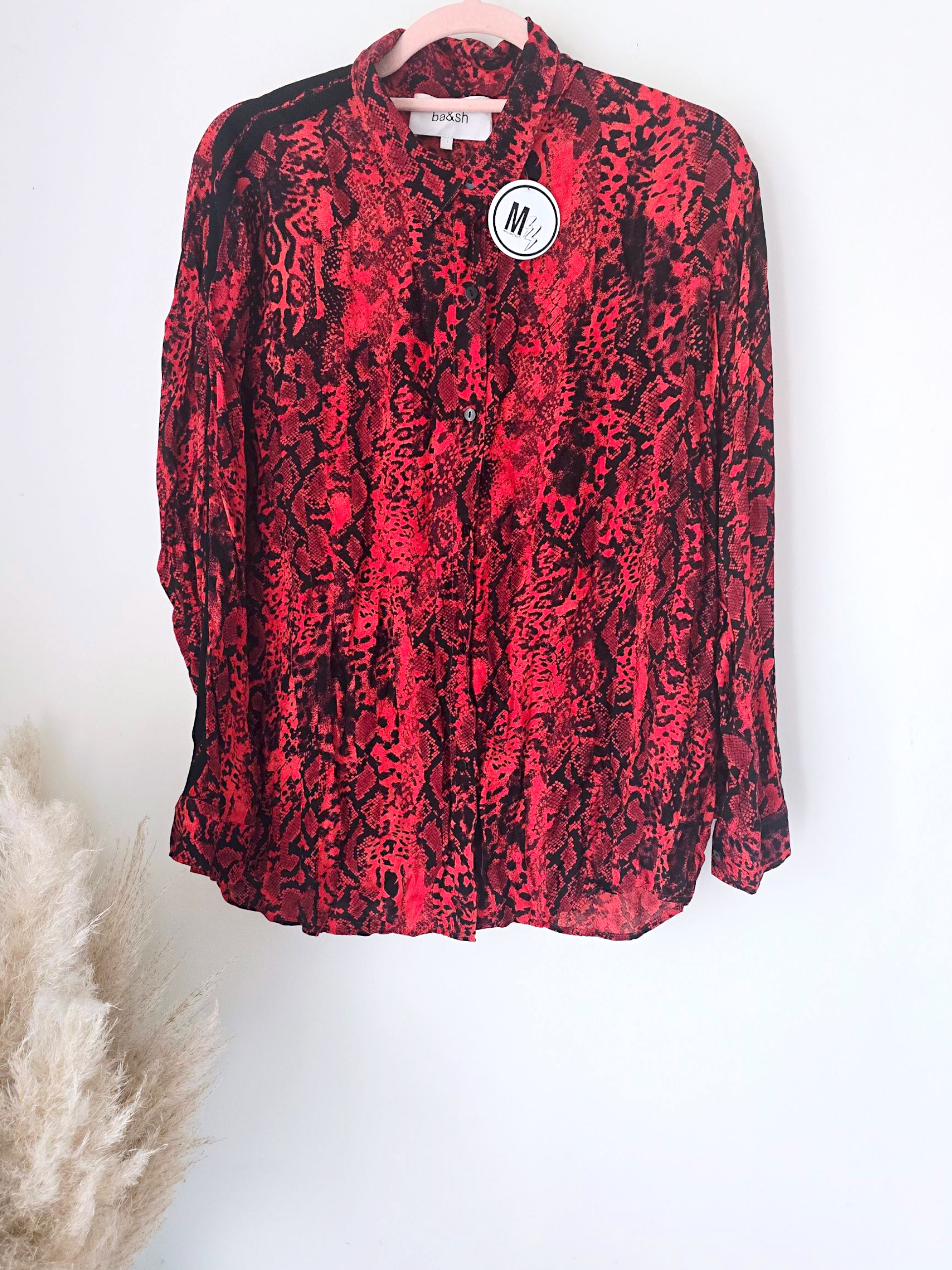 Chemise python rouge