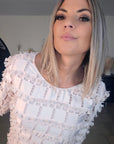 Robe rose plumetis