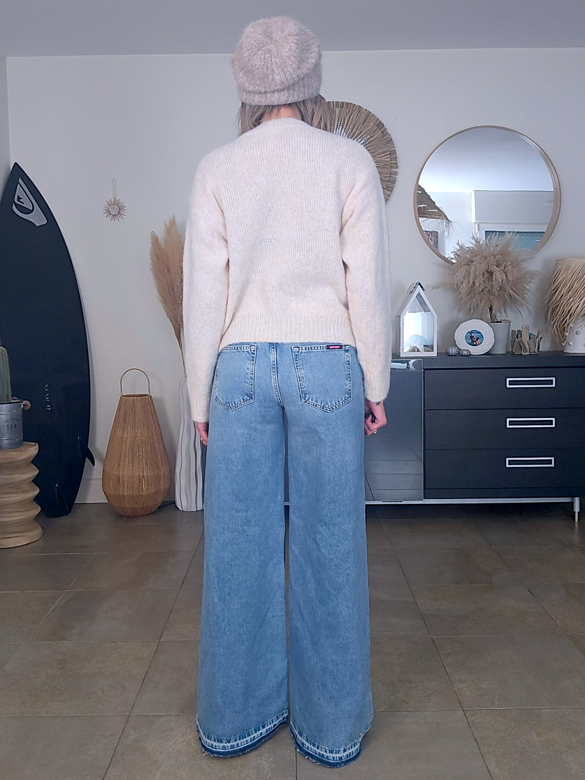 Pull beige à maille chaude