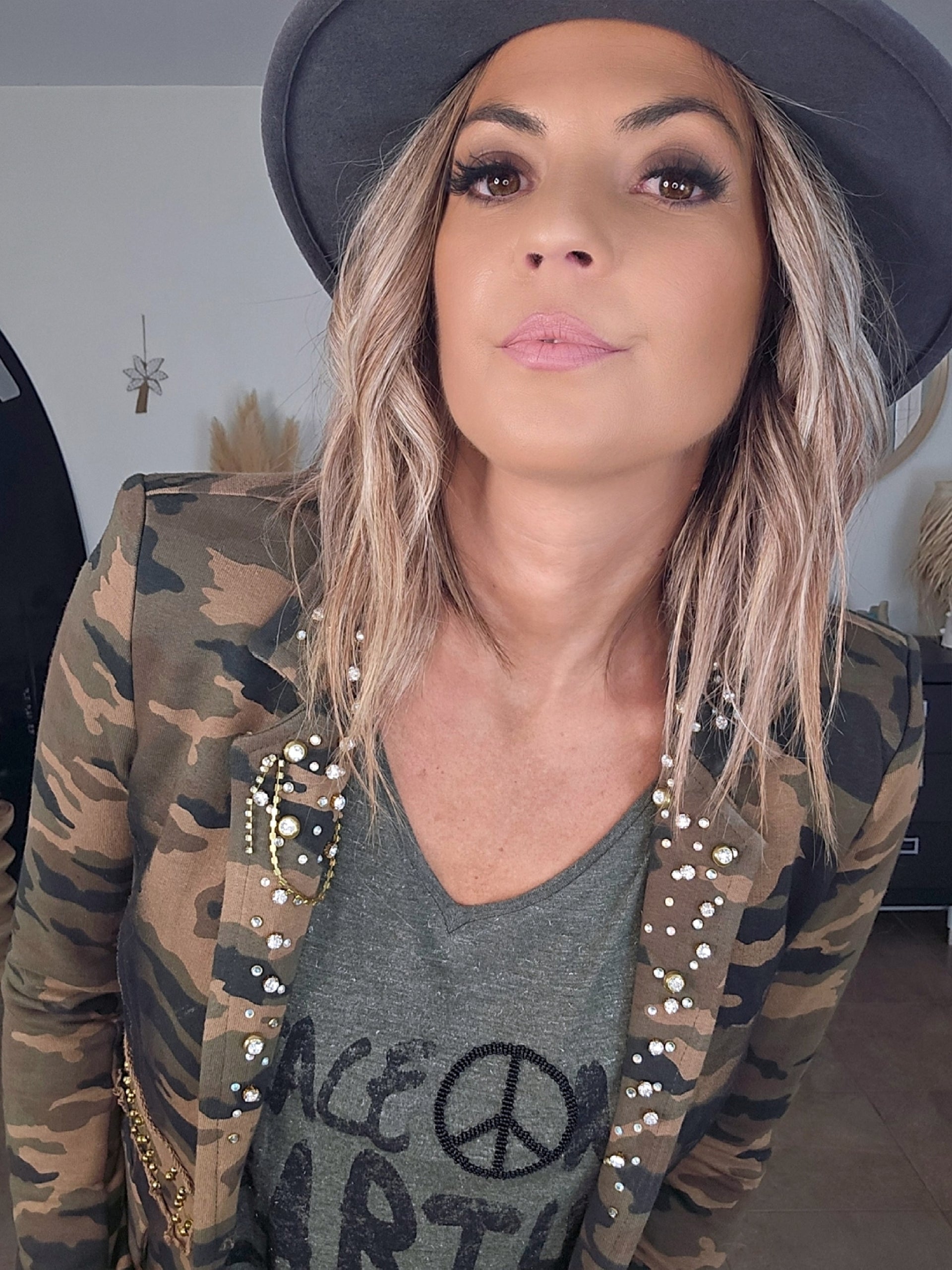 Veste cintrée camouflage kaki