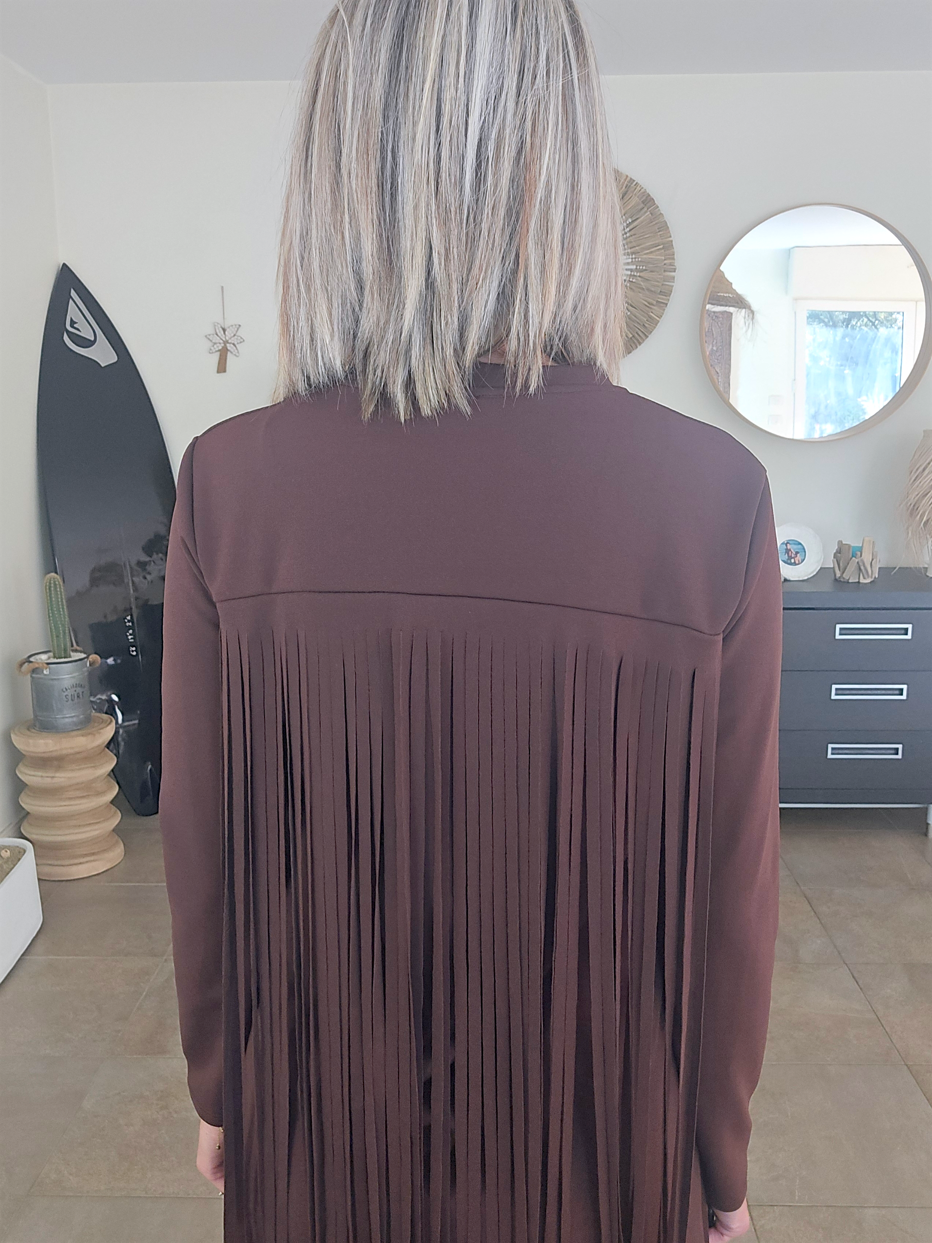 Robe à franges marron