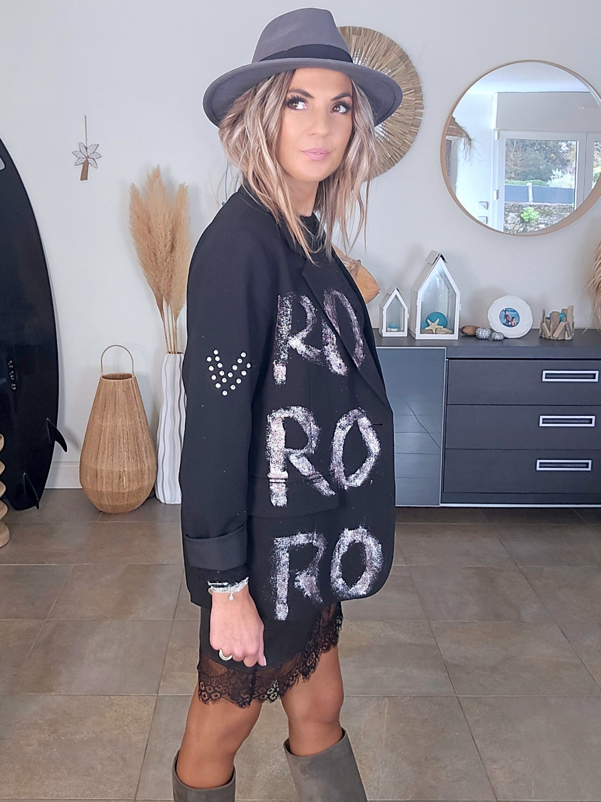 Blazer noir créateur Rock