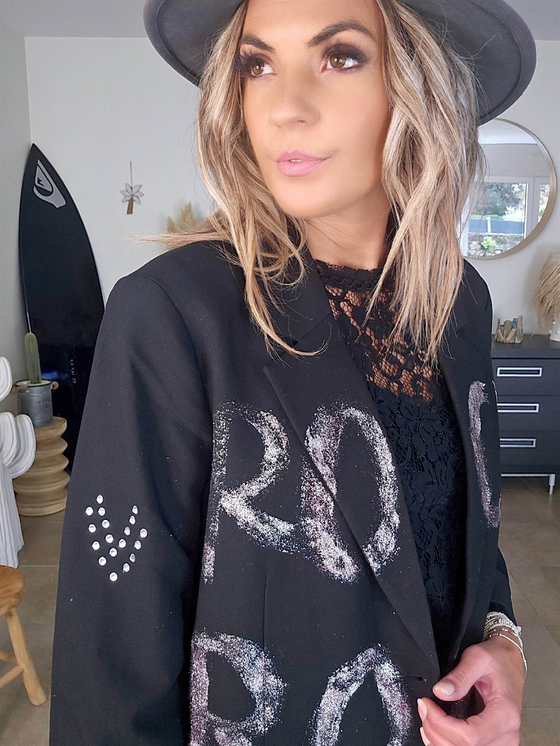 Blazer noir créateur Rock