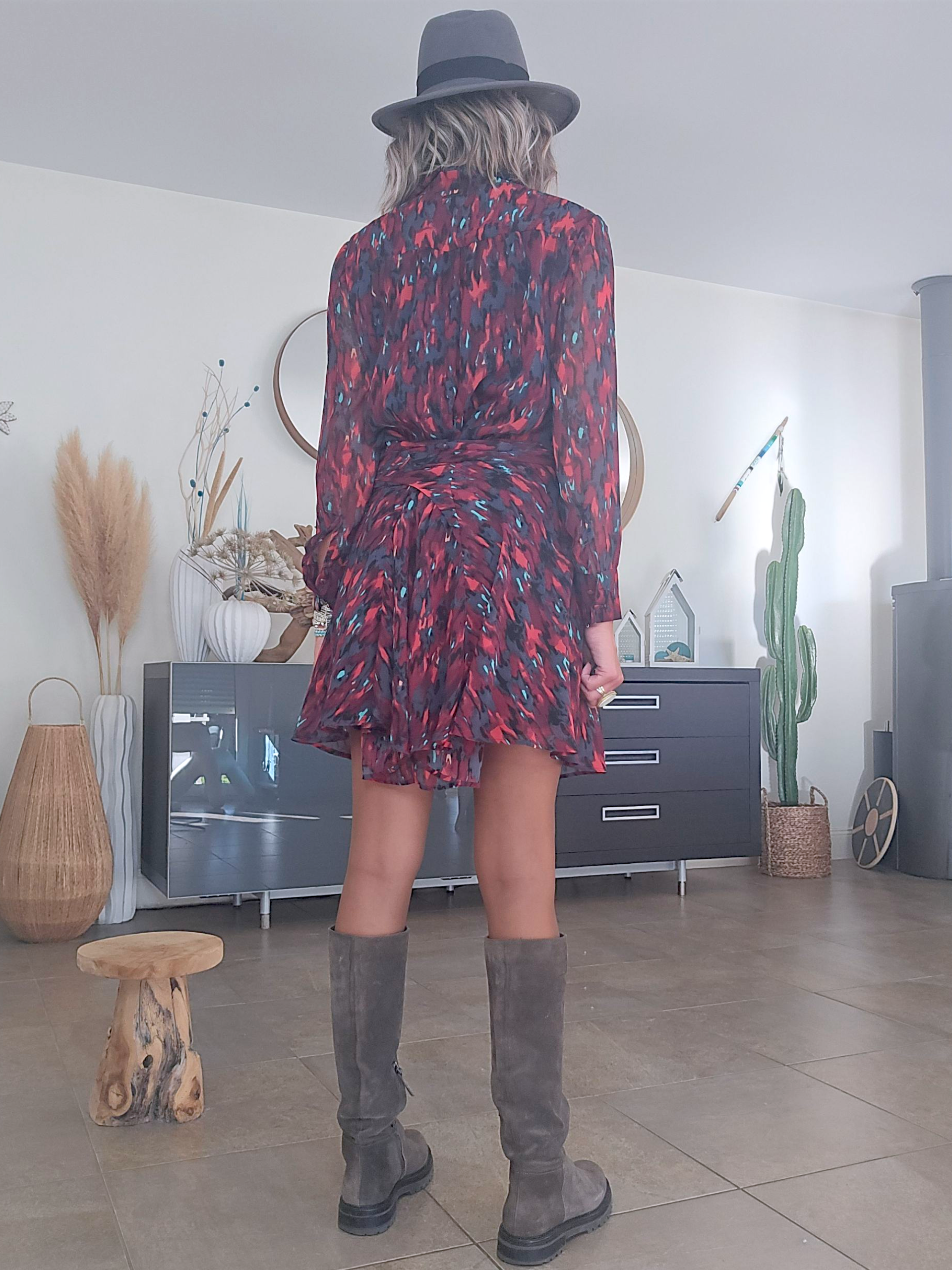 Robe bordeaux camouflage