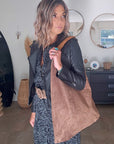 Sac à épaule XL 100% cuir taupe