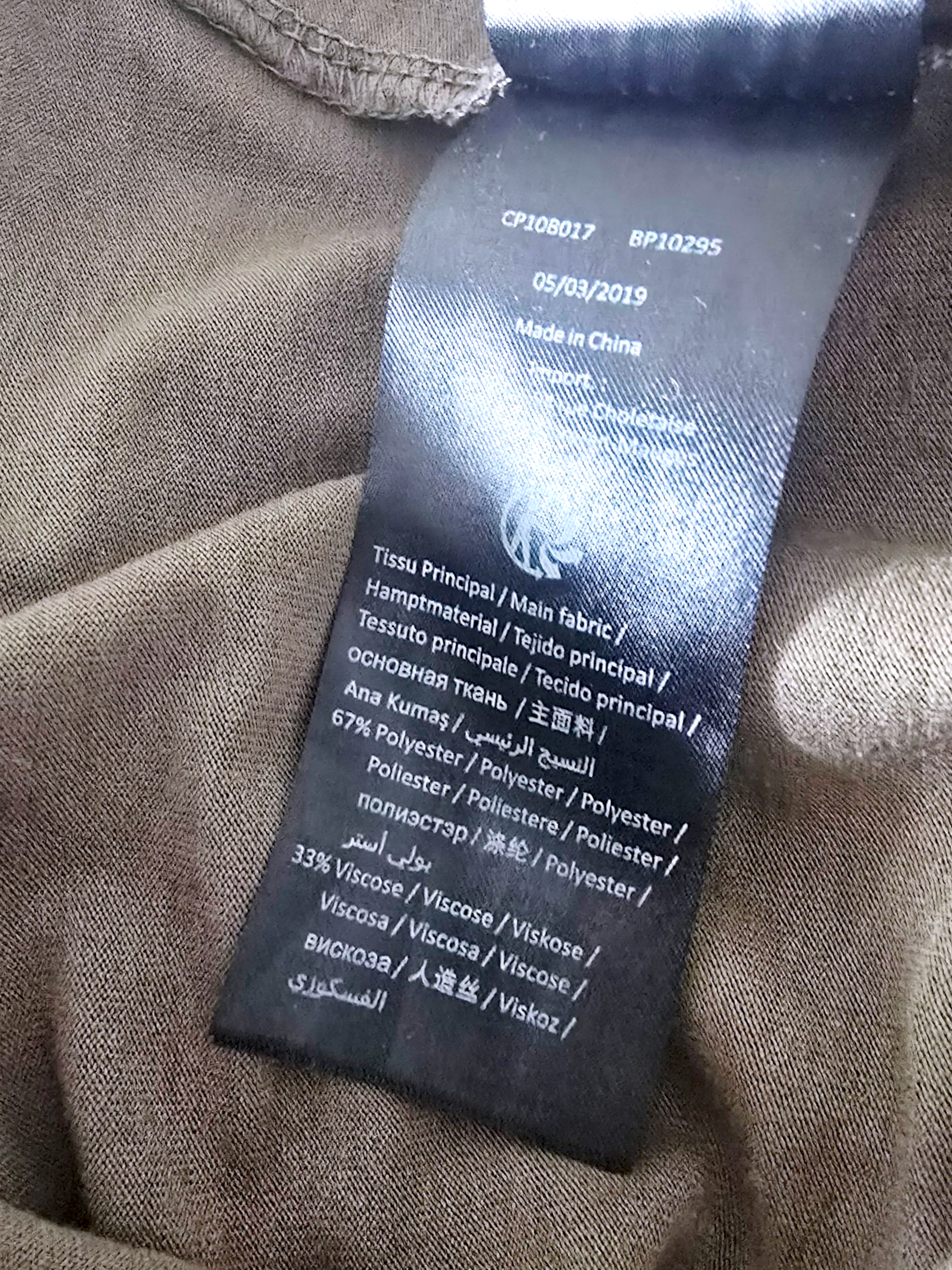 T-shirt kaki bijoux perles