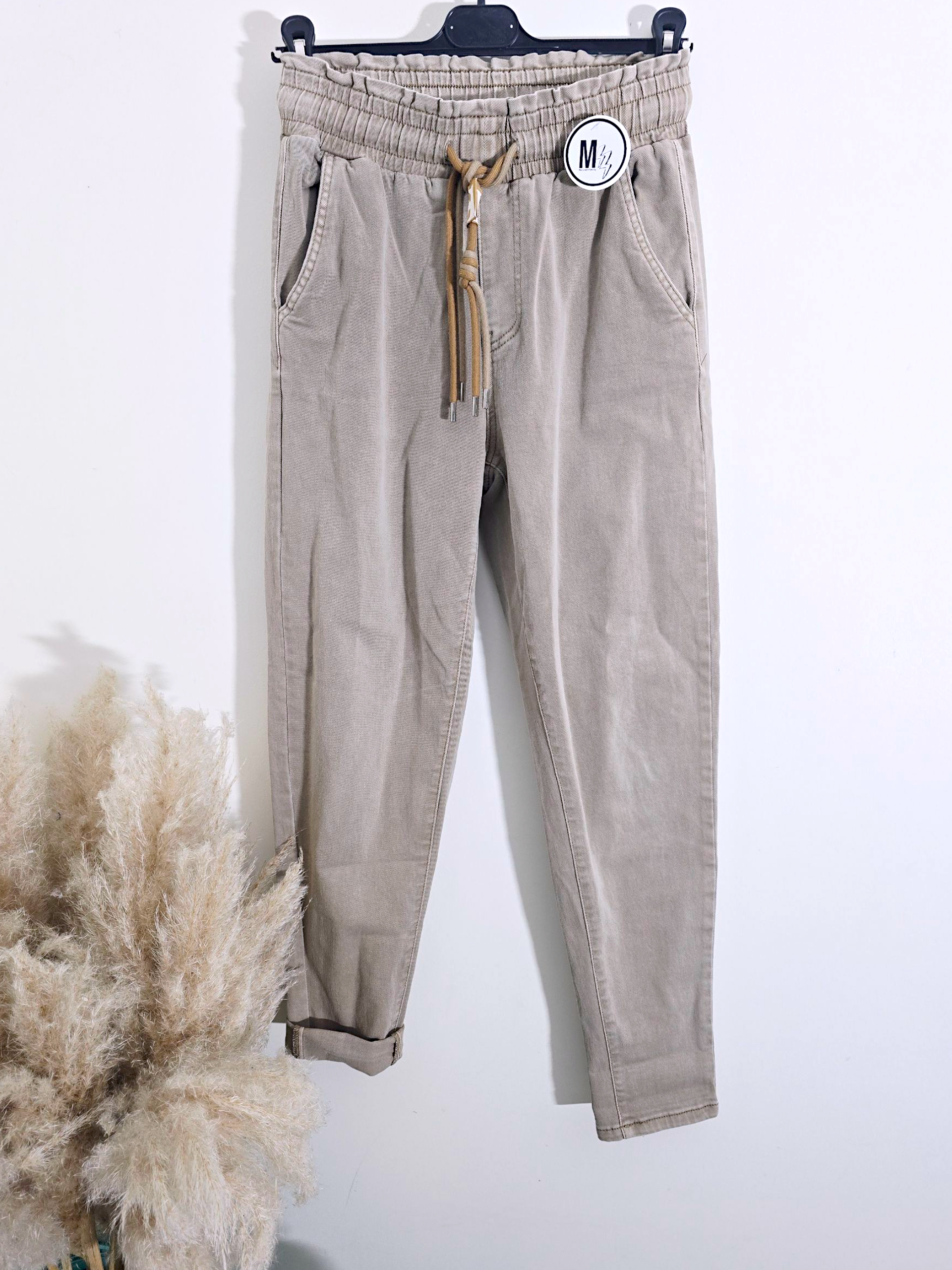 Pantalon jeeging beige