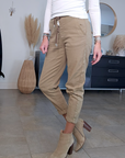 Pantalon jeeging beige foncé