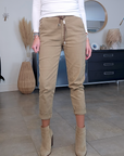Pantalon jeeging beige foncé