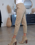 Pantalon jeeging beige foncé