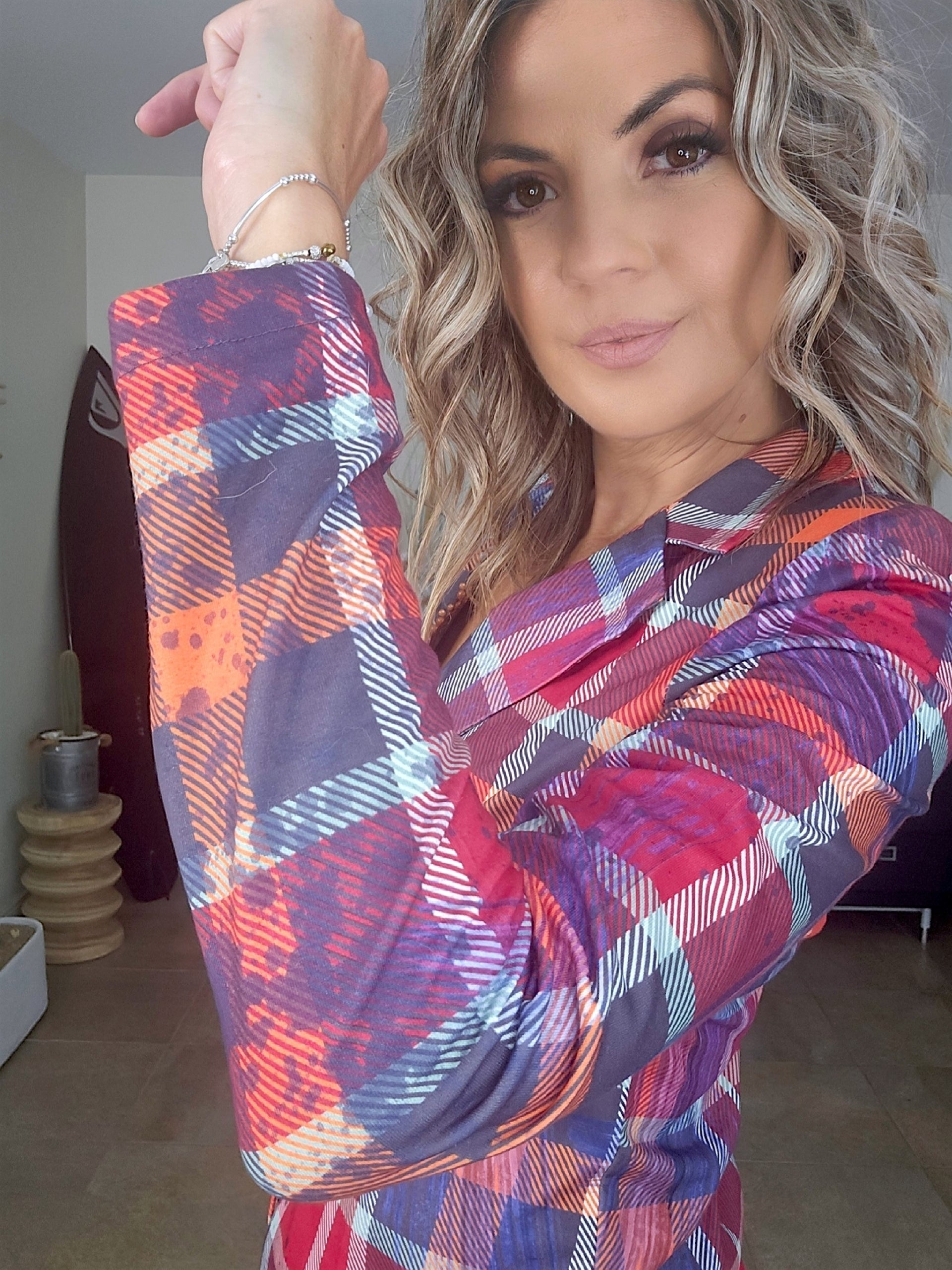 Veste cintrée à carreaux et strass - 𝐌𝐚𝐫𝐢𝐧𝐚𝟒𝟒𝐟𝐚𝐦𝐢𝐥𝐲