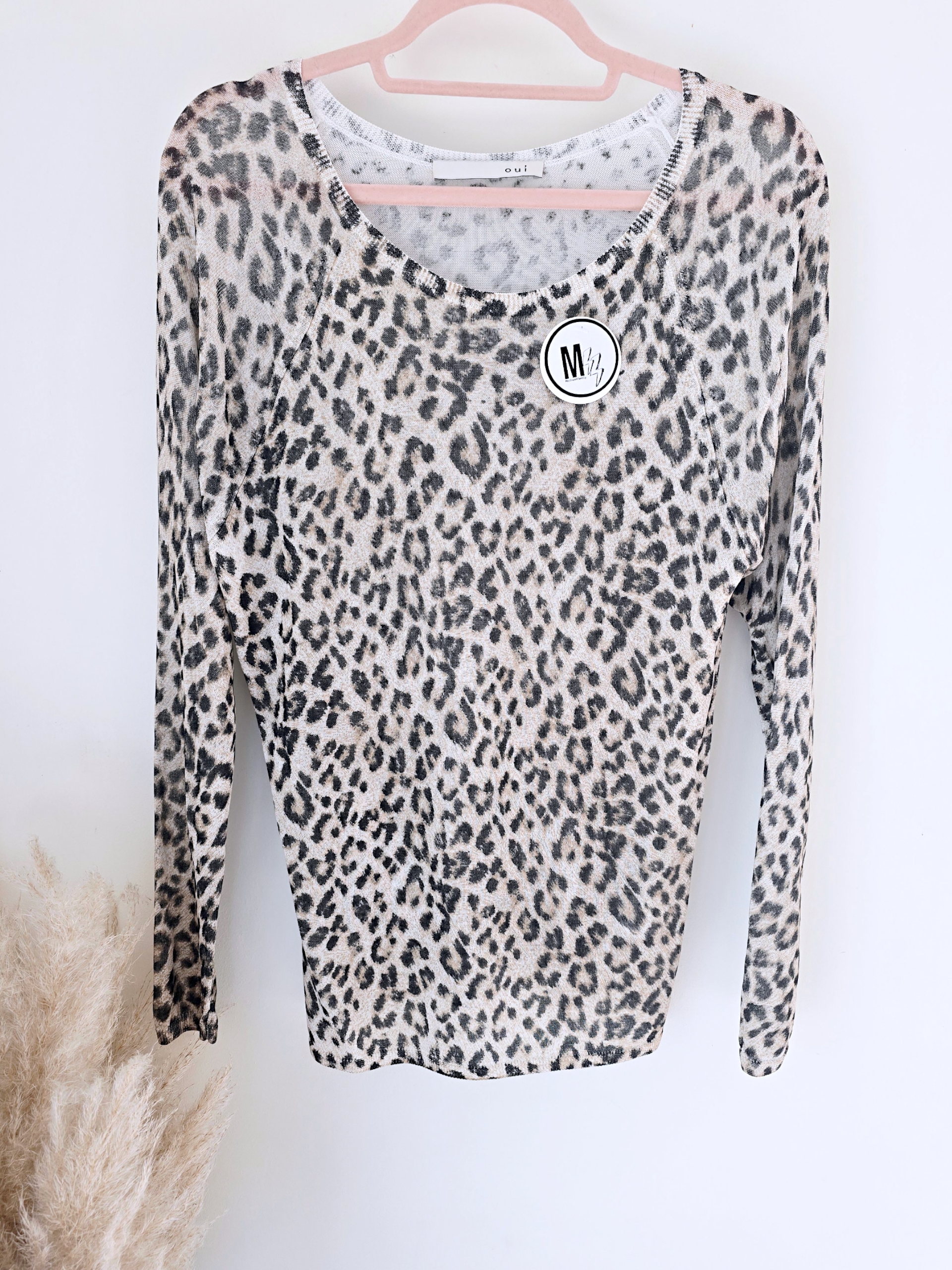 Pull fin à imprimé léopard