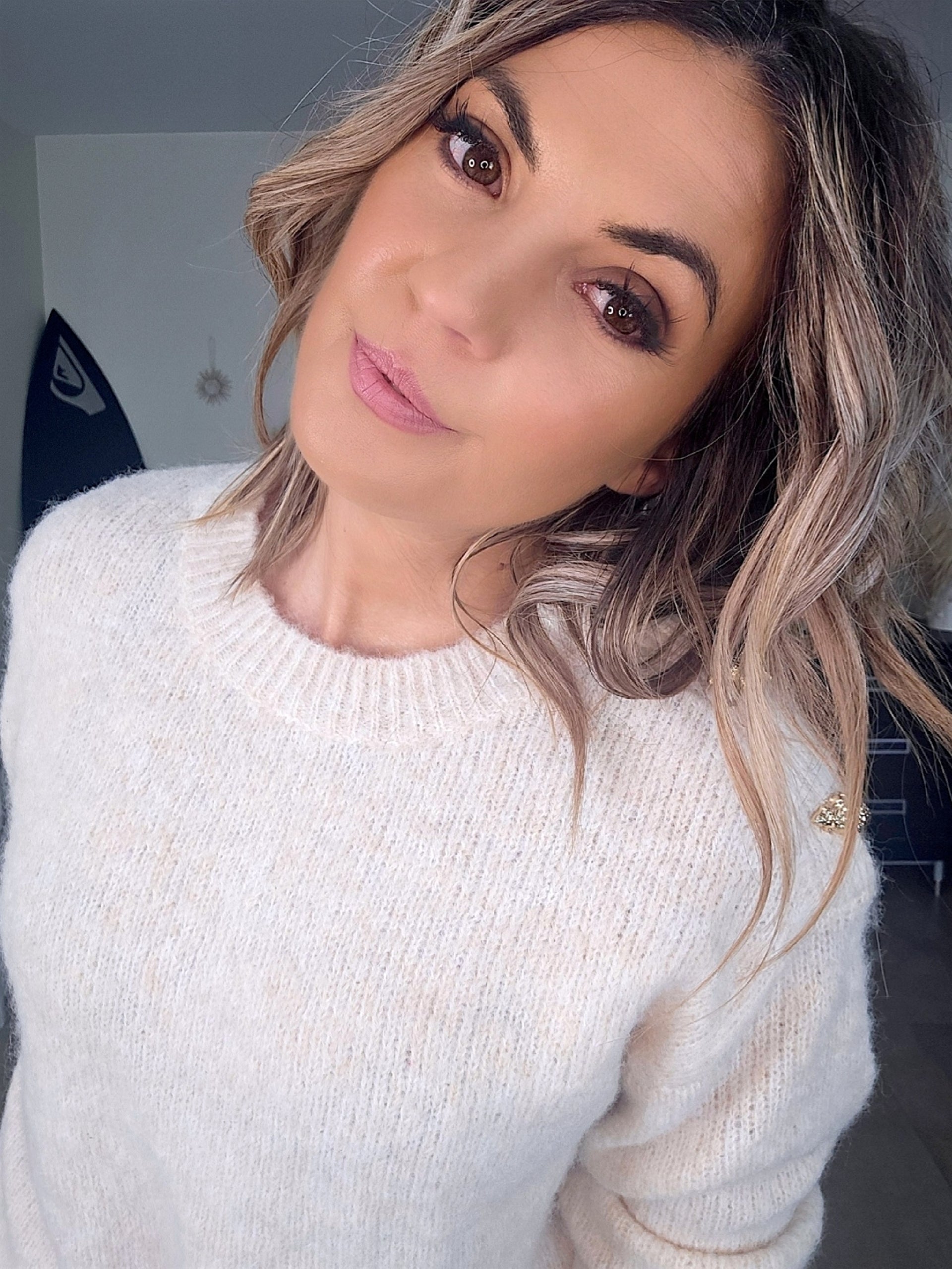 Pull beige à maille chaude